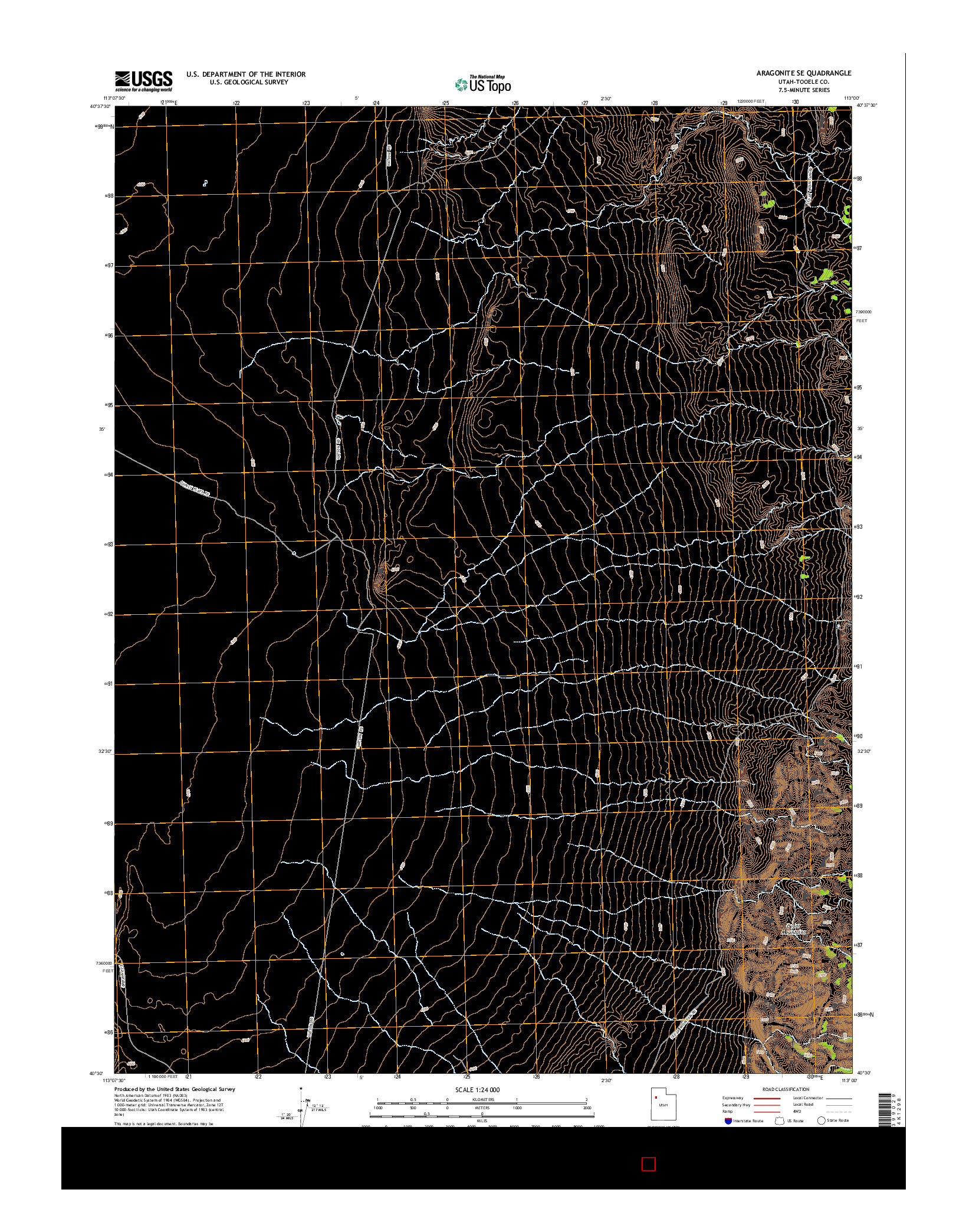 USGS US TOPO 7.5-MINUTE MAP FOR ARAGONITE SE, UT 2014