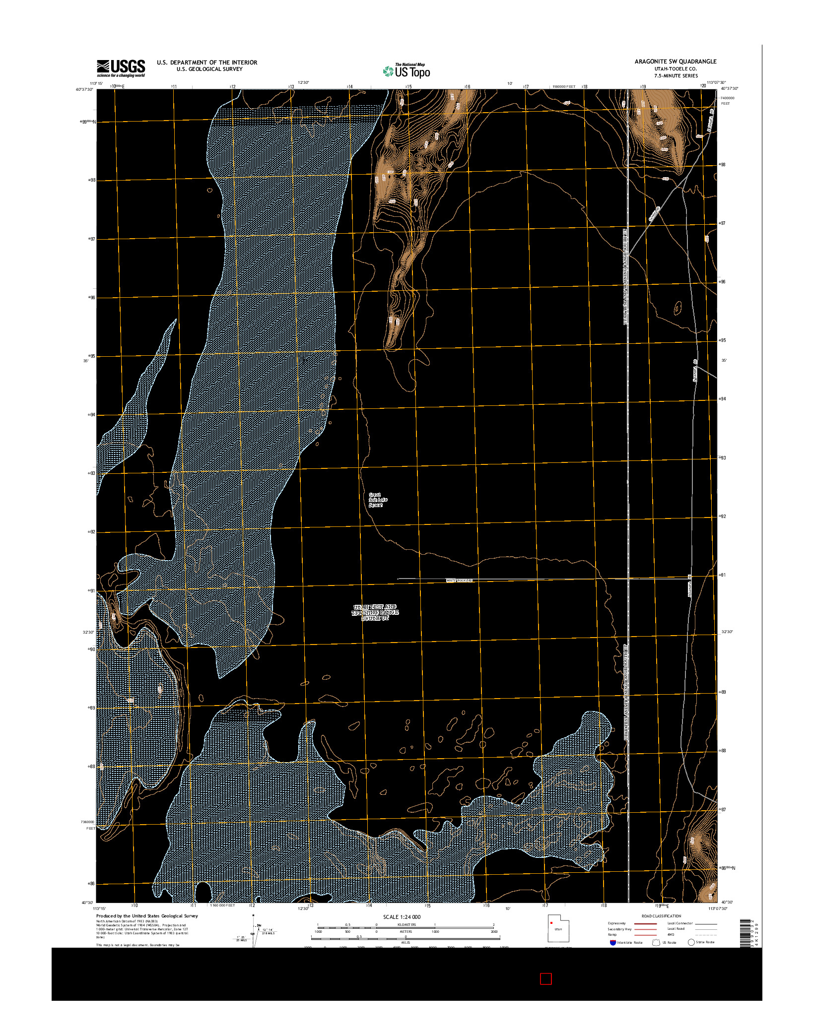 USGS US TOPO 7.5-MINUTE MAP FOR ARAGONITE SW, UT 2014