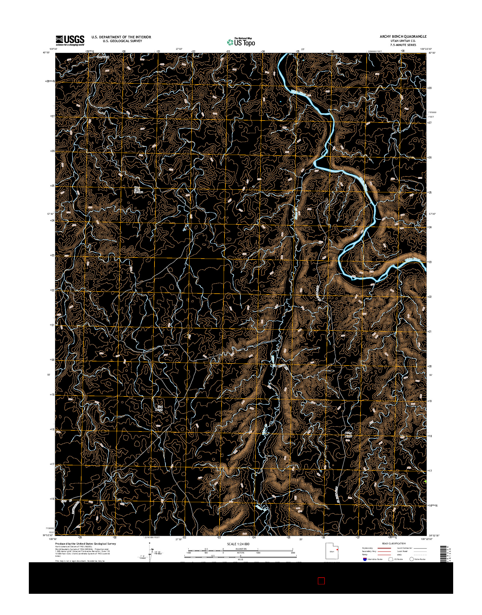 USGS US TOPO 7.5-MINUTE MAP FOR ARCHY BENCH, UT 2014