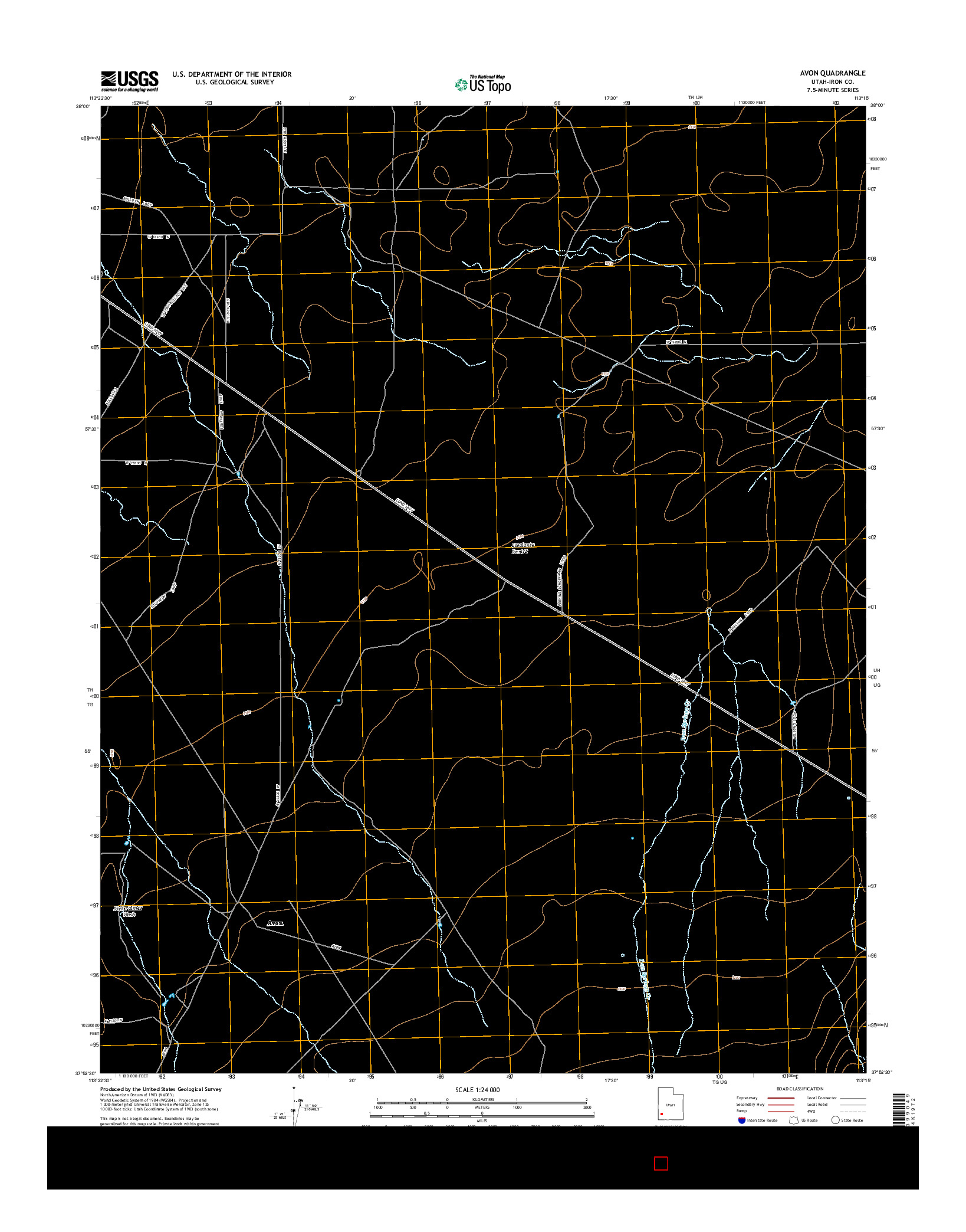 USGS US TOPO 7.5-MINUTE MAP FOR AVON, UT 2014