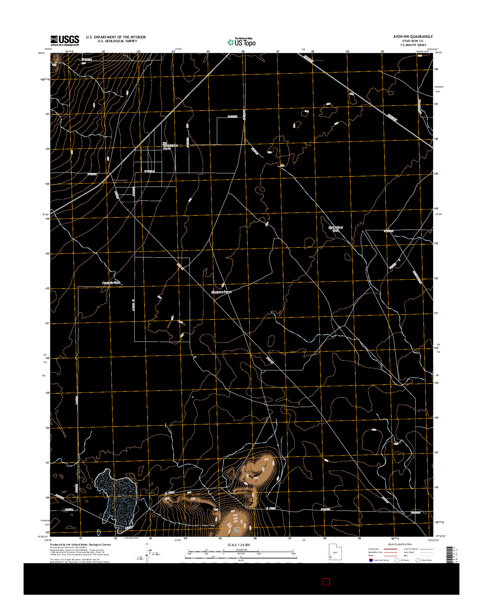 USGS US TOPO 7.5-MINUTE MAP FOR AVON NW, UT 2014