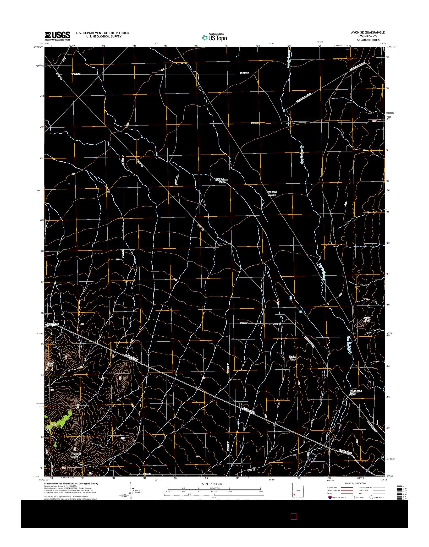USGS US TOPO 7.5-MINUTE MAP FOR AVON SE, UT 2014