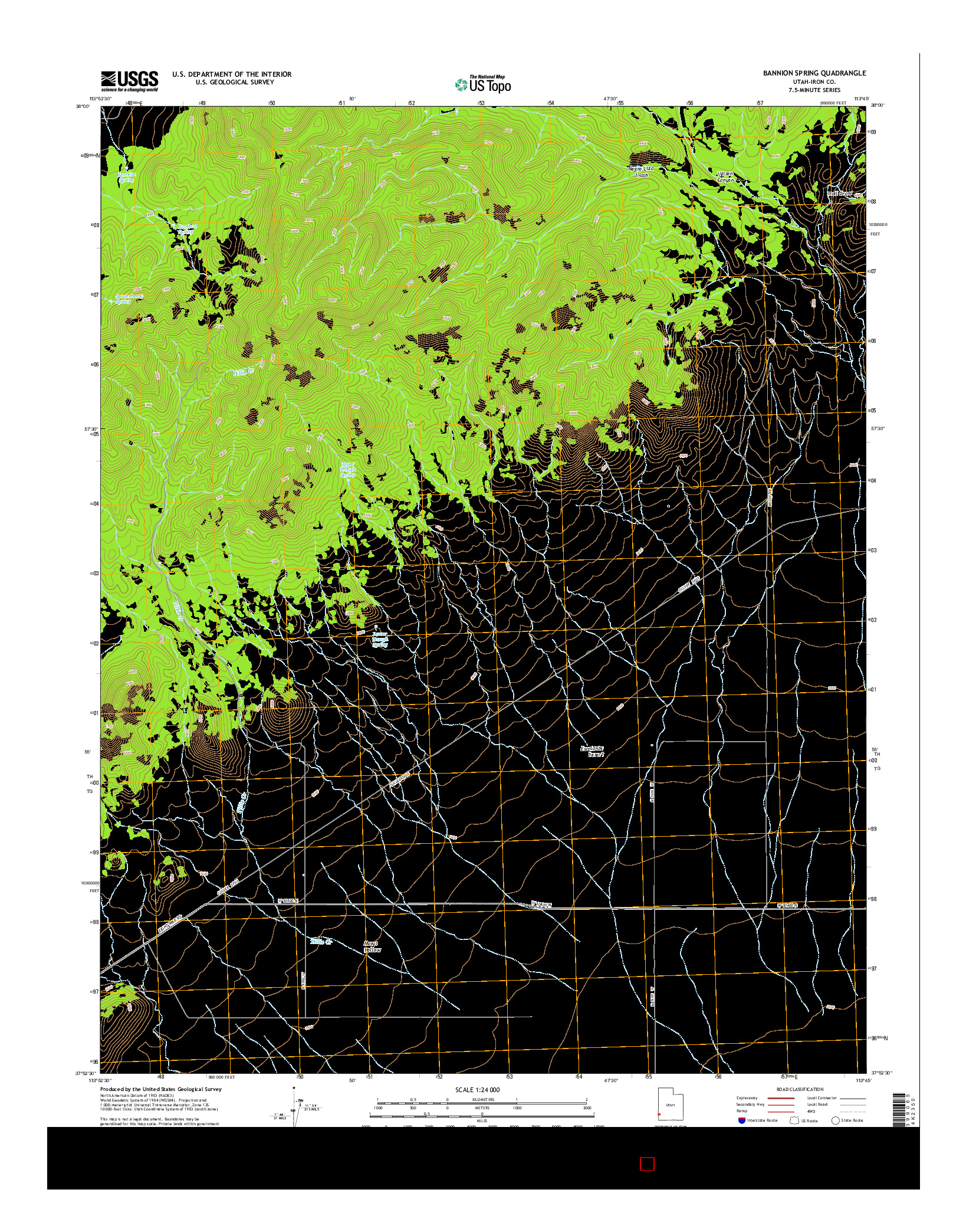 USGS US TOPO 7.5-MINUTE MAP FOR BANNION SPRING, UT 2014