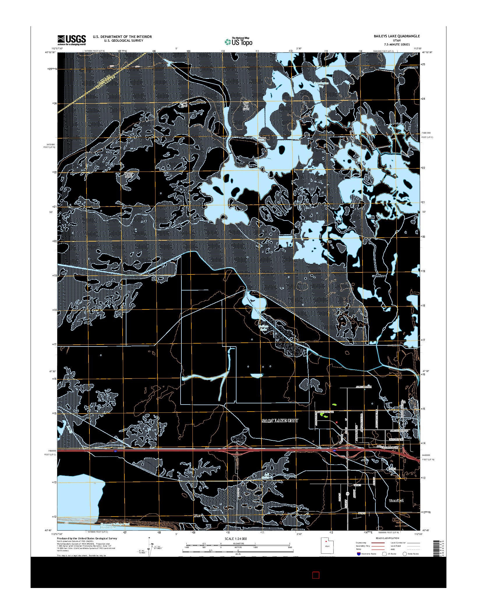 USGS US TOPO 7.5-MINUTE MAP FOR BAILEYS LAKE, UT 2014