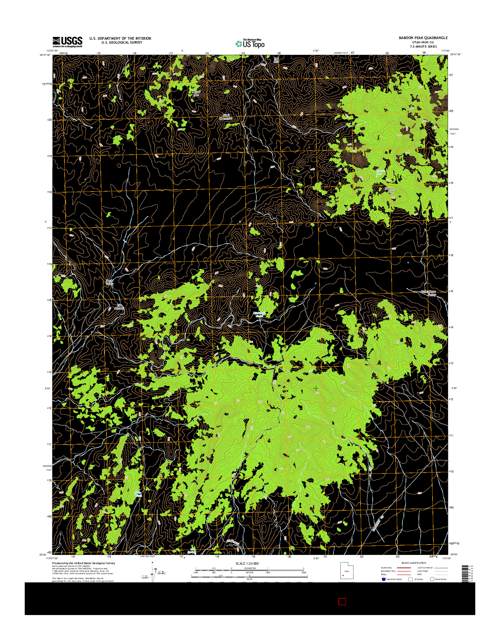 USGS US TOPO 7.5-MINUTE MAP FOR BABOON PEAK, UT 2014