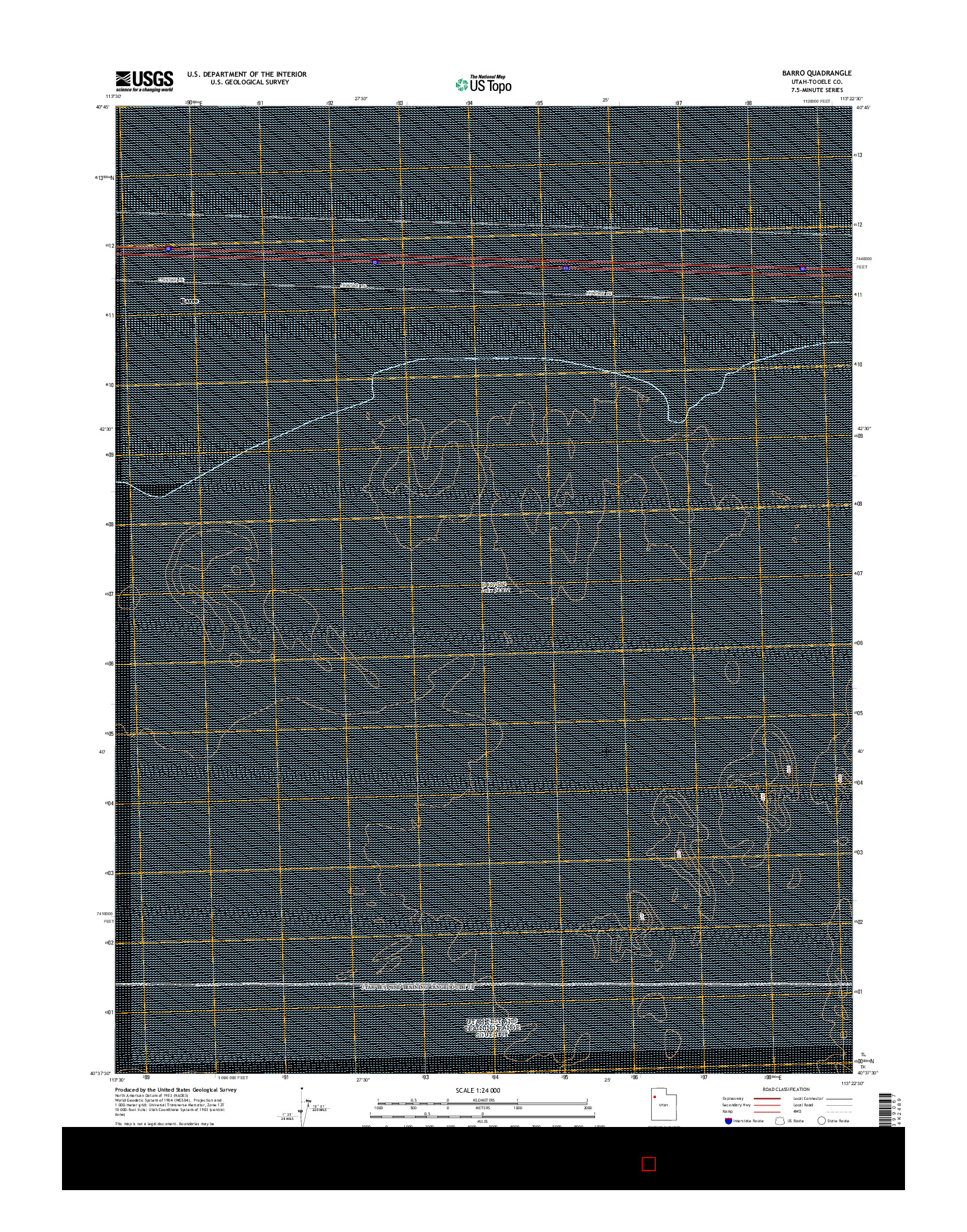 USGS US TOPO 7.5-MINUTE MAP FOR BARRO, UT 2014