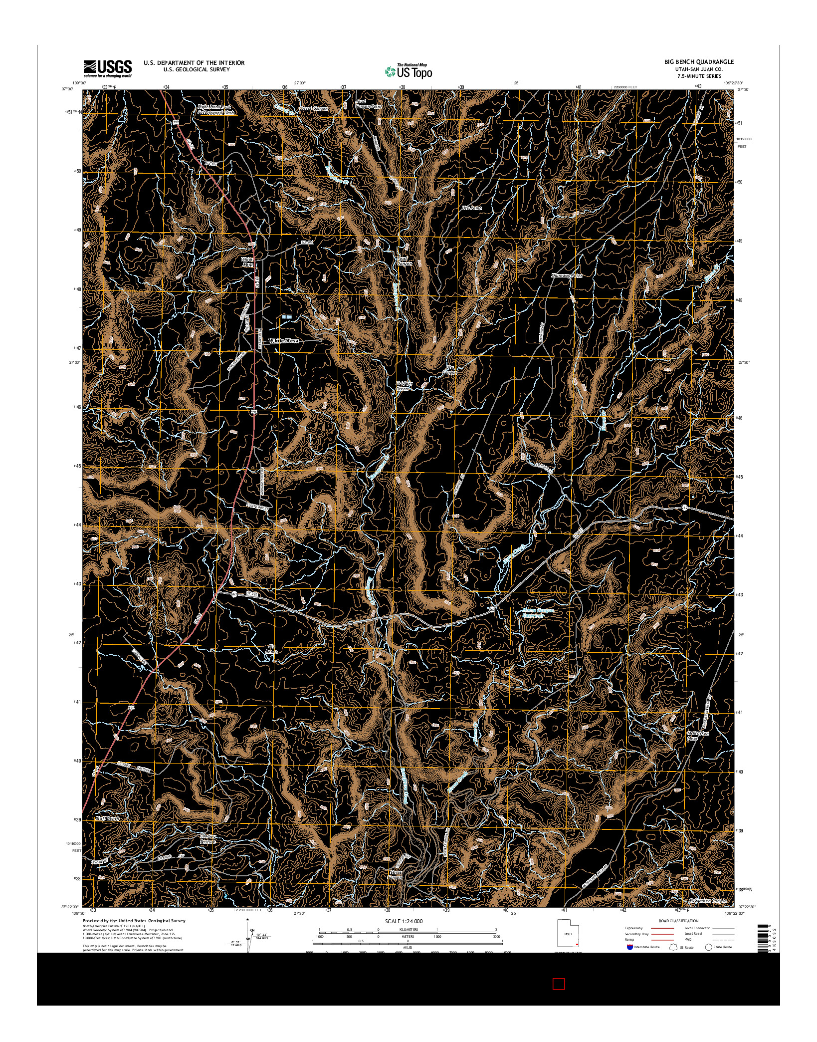 USGS US TOPO 7.5-MINUTE MAP FOR BIG BENCH, UT 2014