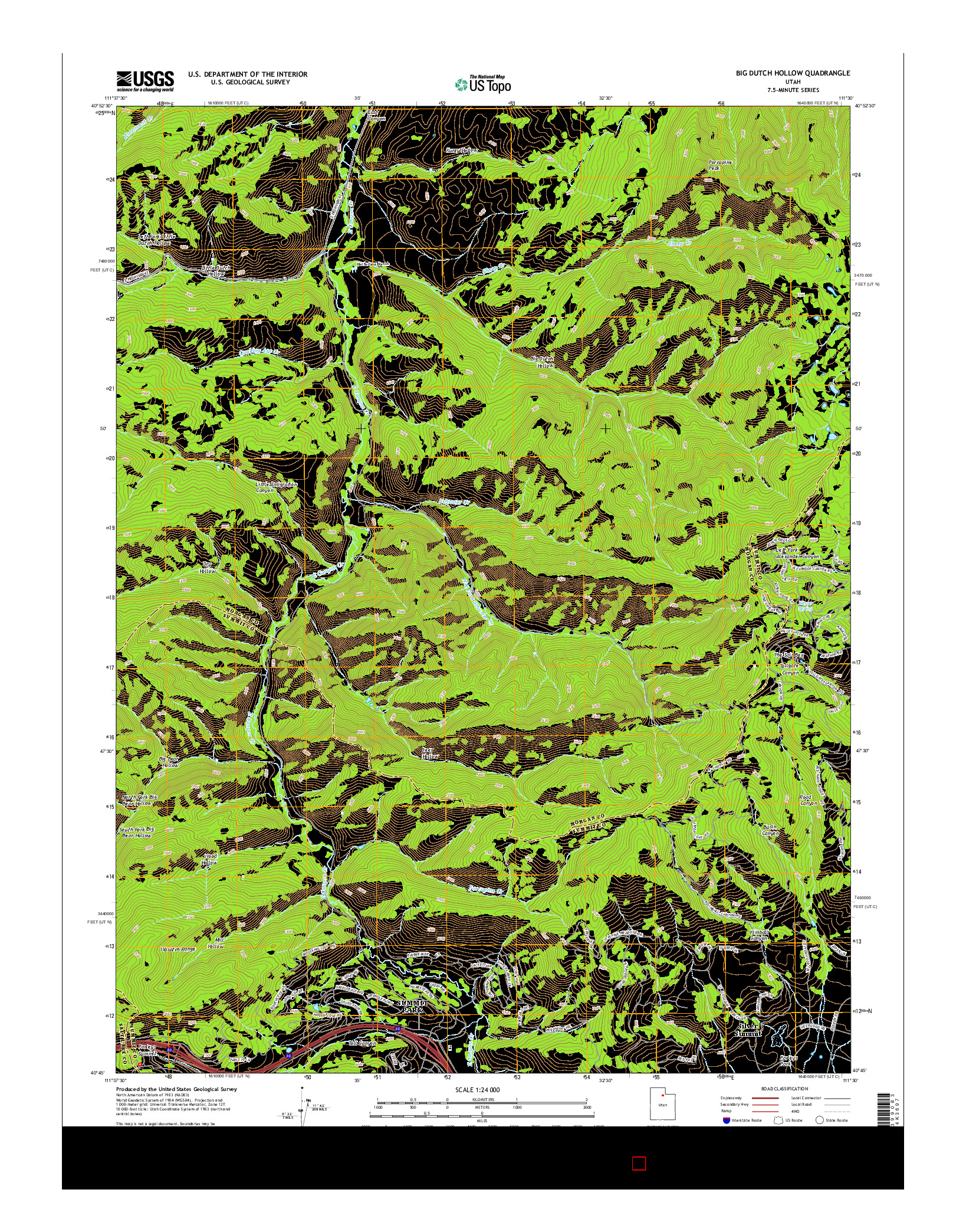 USGS US TOPO 7.5-MINUTE MAP FOR BIG DUTCH HOLLOW, UT 2014