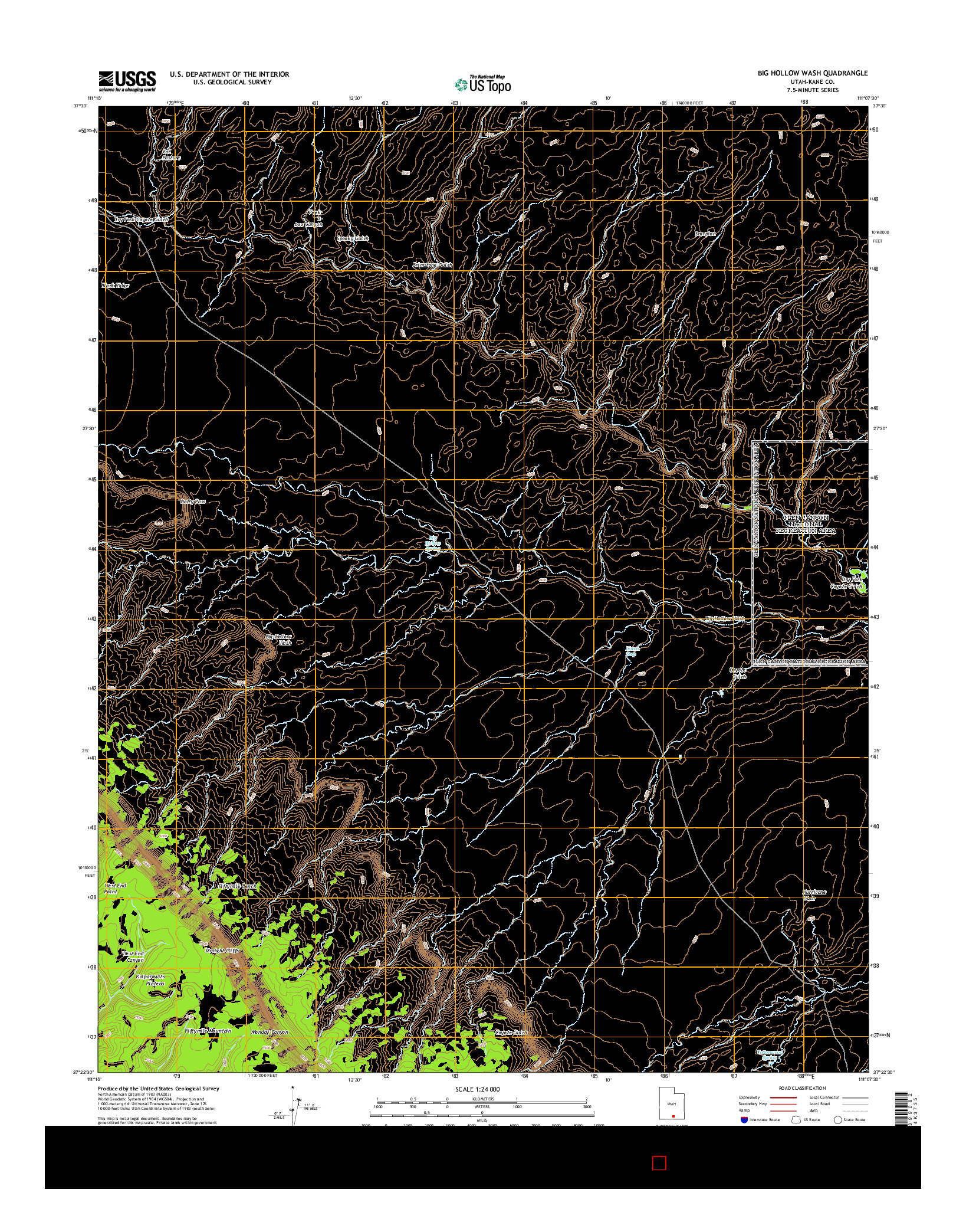 USGS US TOPO 7.5-MINUTE MAP FOR BIG HOLLOW WASH, UT 2014