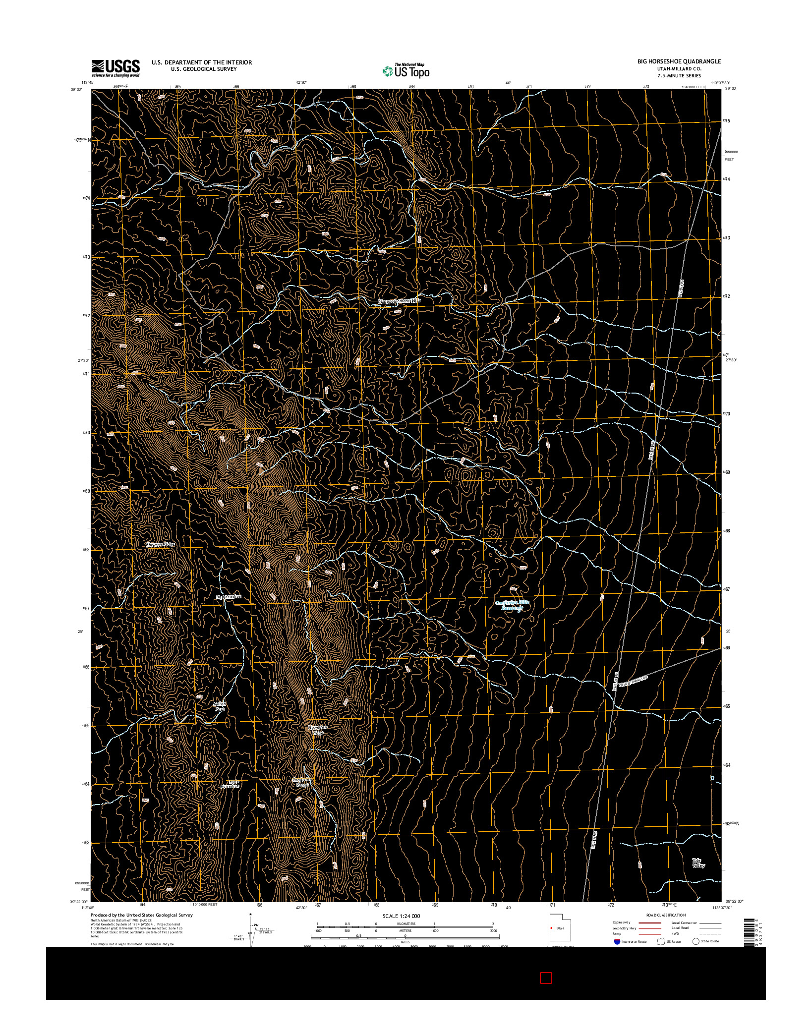 USGS US TOPO 7.5-MINUTE MAP FOR BIG HORSESHOE, UT 2014