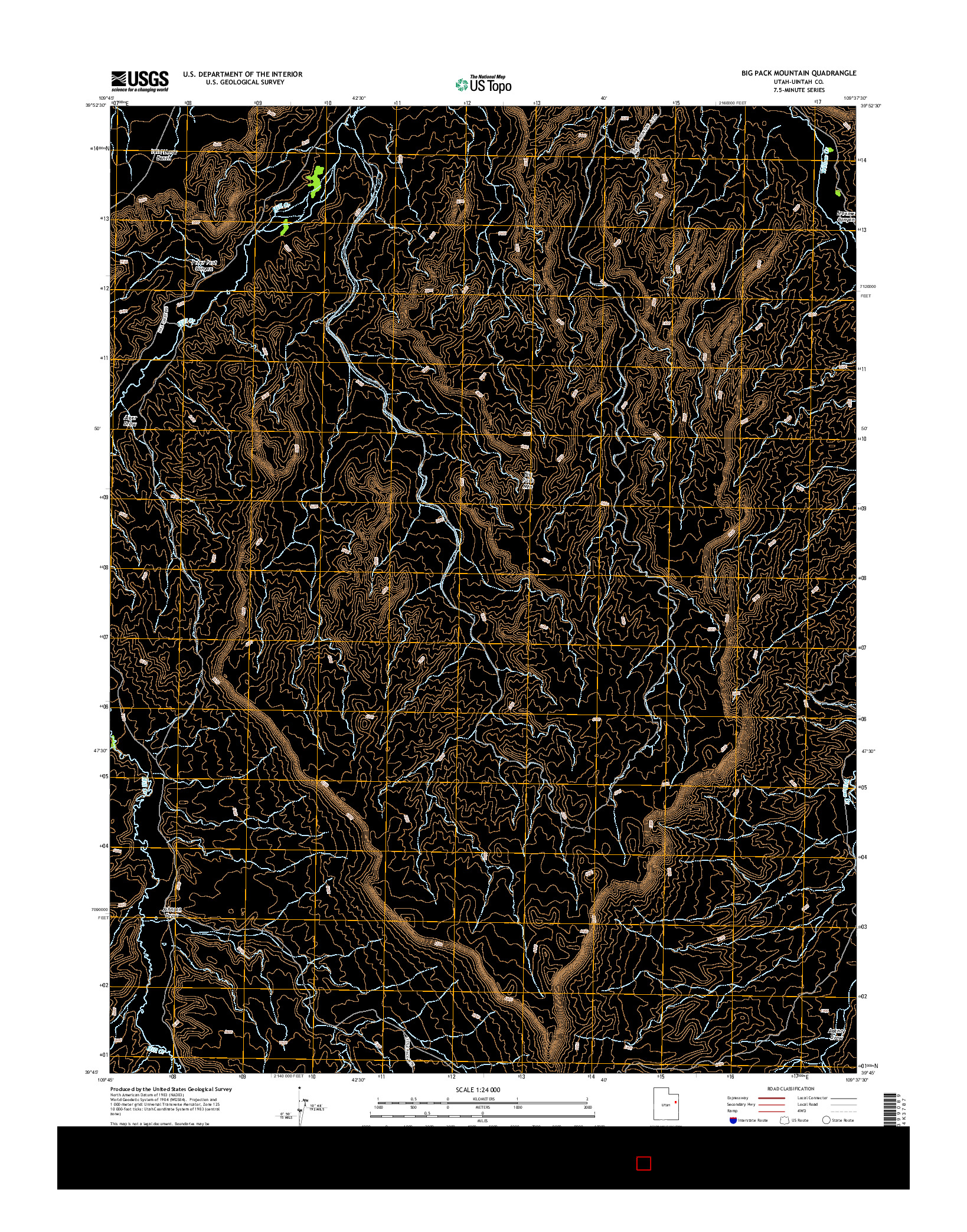 USGS US TOPO 7.5-MINUTE MAP FOR BIG PACK MOUNTAIN, UT 2014