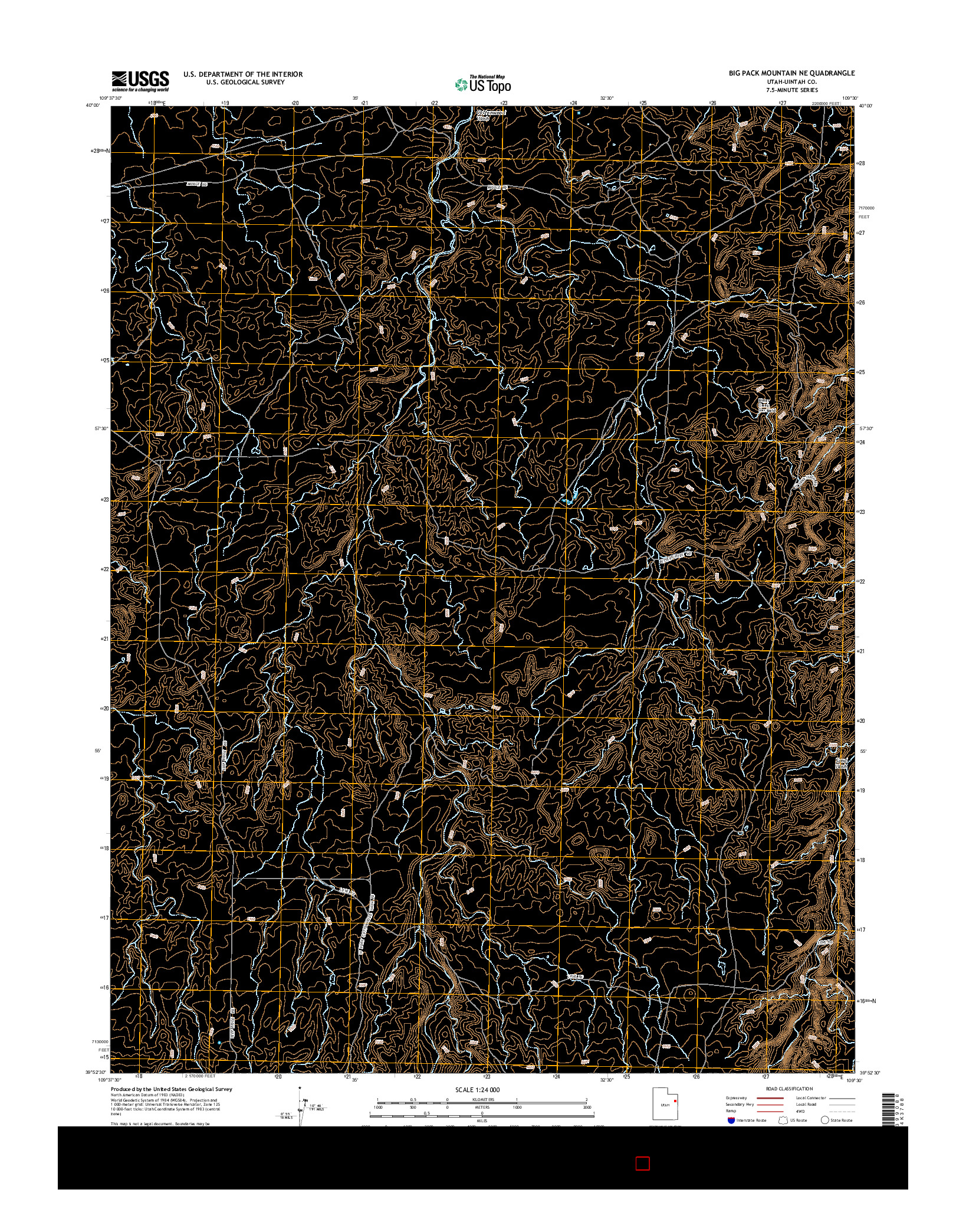 USGS US TOPO 7.5-MINUTE MAP FOR BIG PACK MOUNTAIN NE, UT 2014