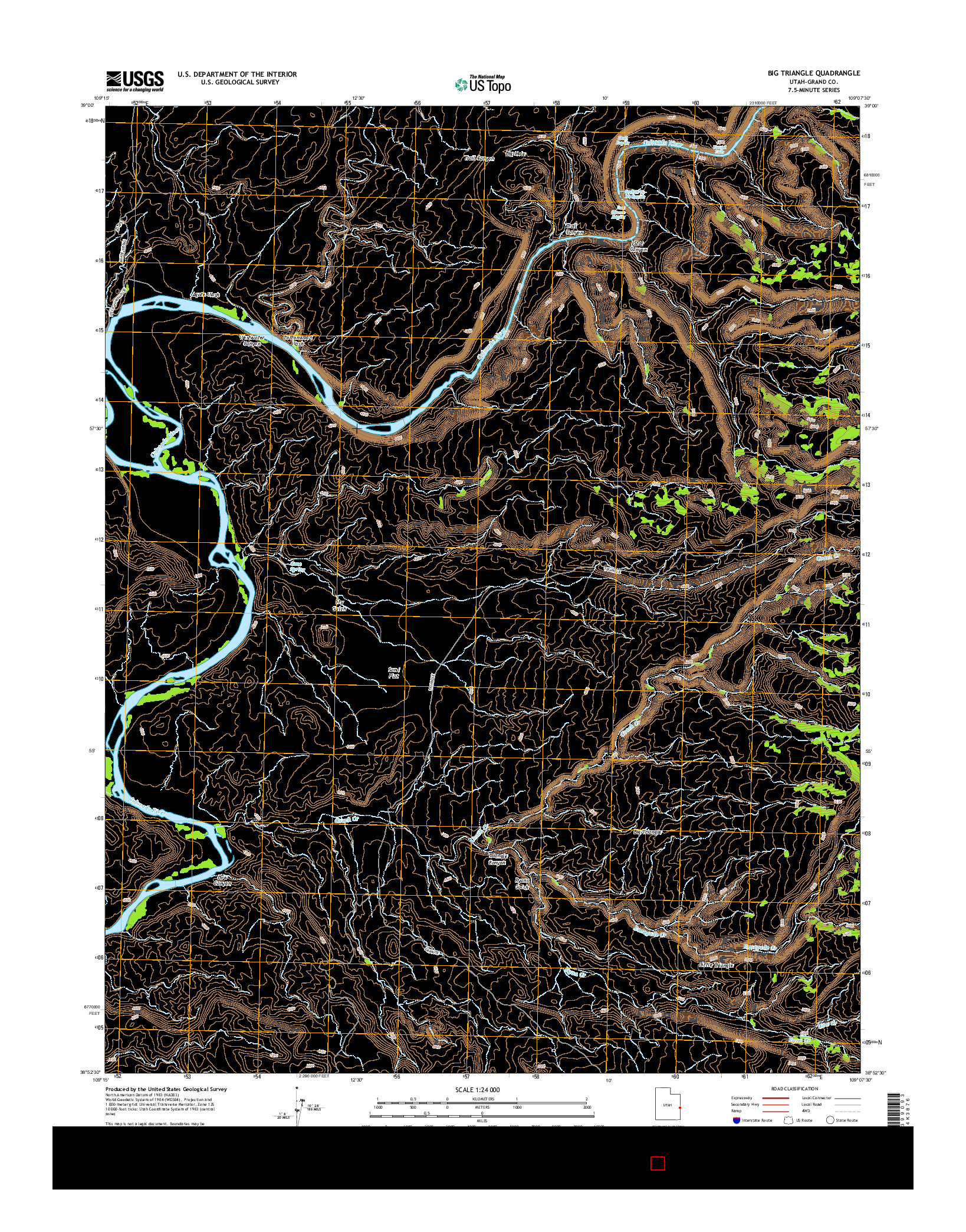 USGS US TOPO 7.5-MINUTE MAP FOR BIG TRIANGLE, UT 2014