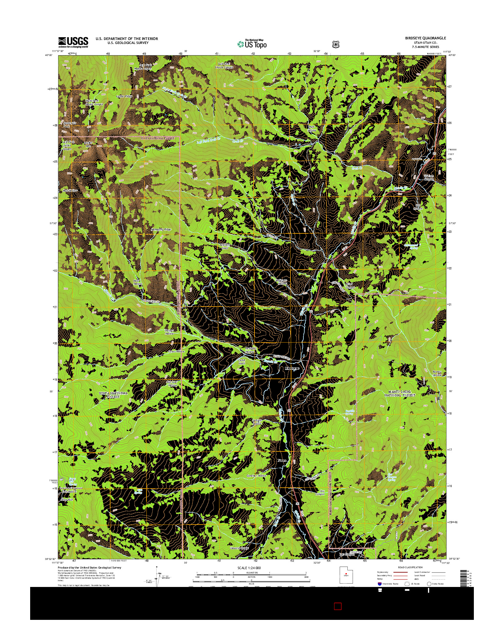 USGS US TOPO 7.5-MINUTE MAP FOR BIRDSEYE, UT 2014