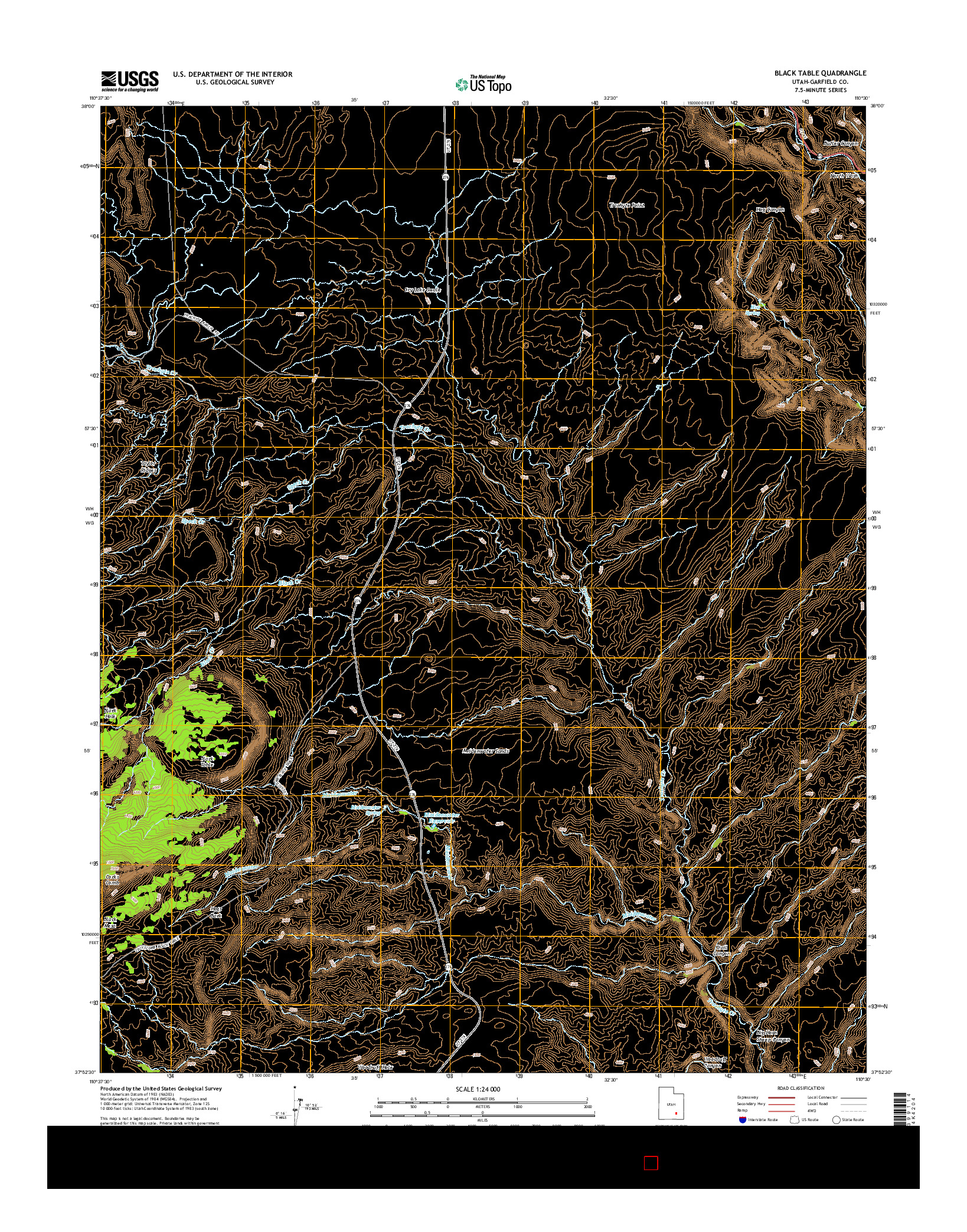 USGS US TOPO 7.5-MINUTE MAP FOR BLACK TABLE, UT 2014