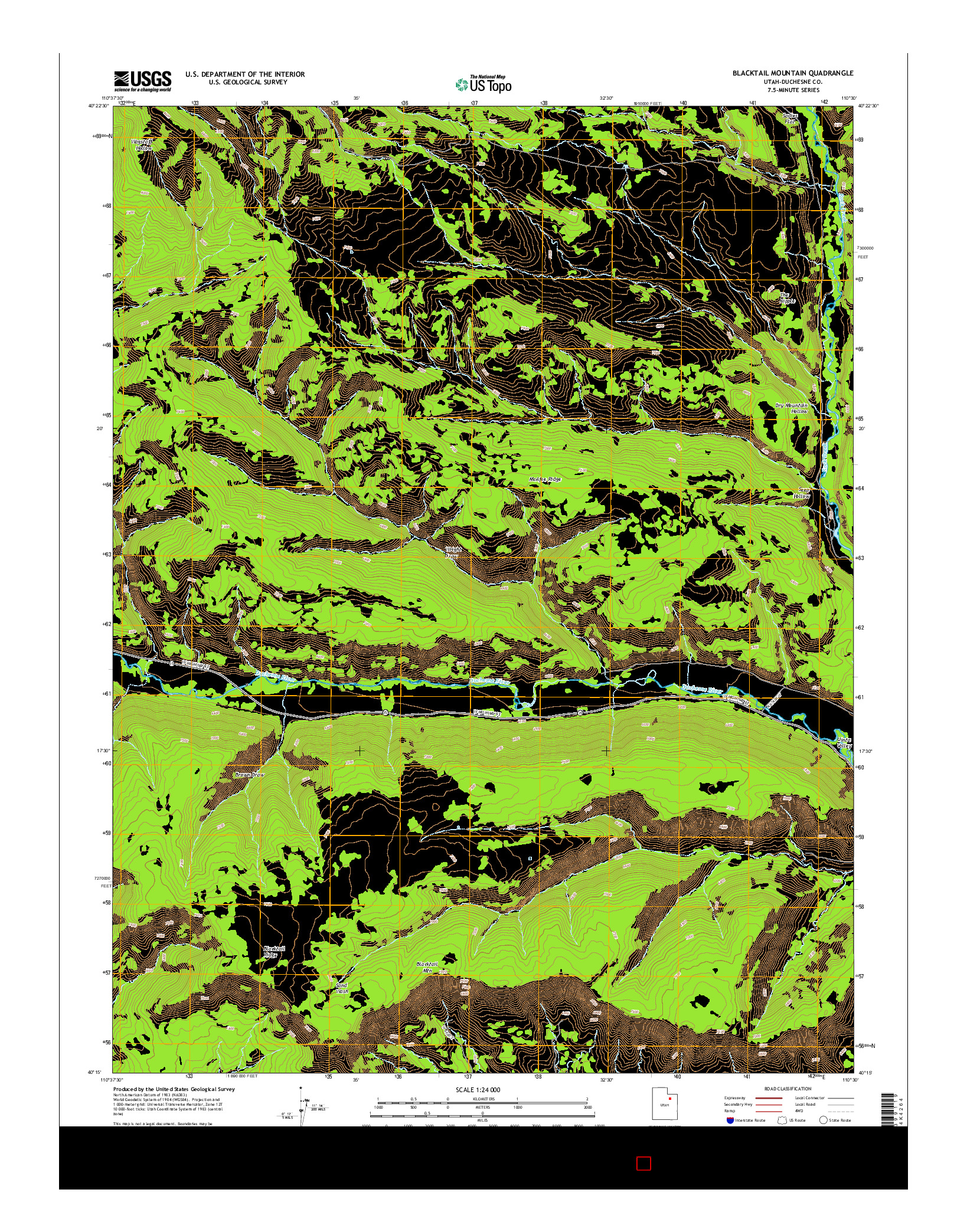 USGS US TOPO 7.5-MINUTE MAP FOR BLACKTAIL MOUNTAIN, UT 2014