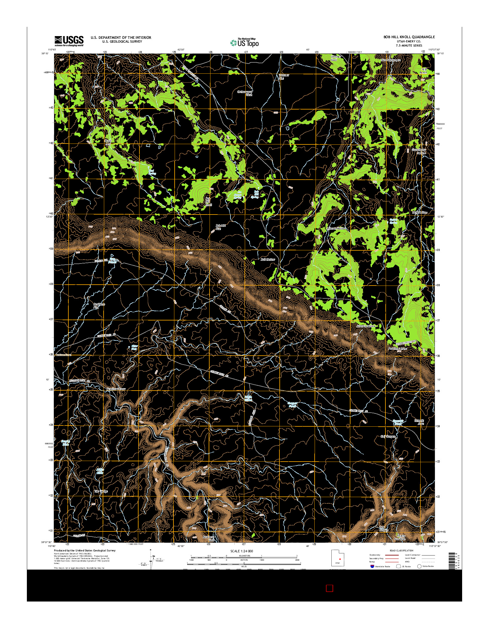 USGS US TOPO 7.5-MINUTE MAP FOR BOB HILL KNOLL, UT 2014