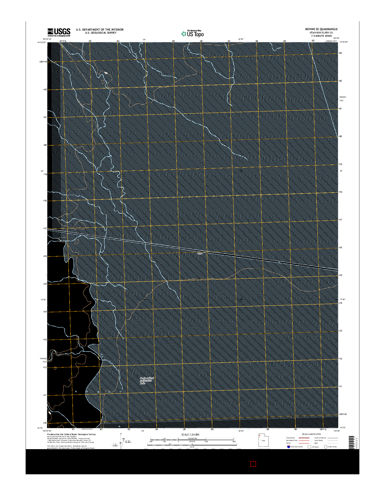 USGS US TOPO 7.5-MINUTE MAP FOR BOVINE SE, UT 2014