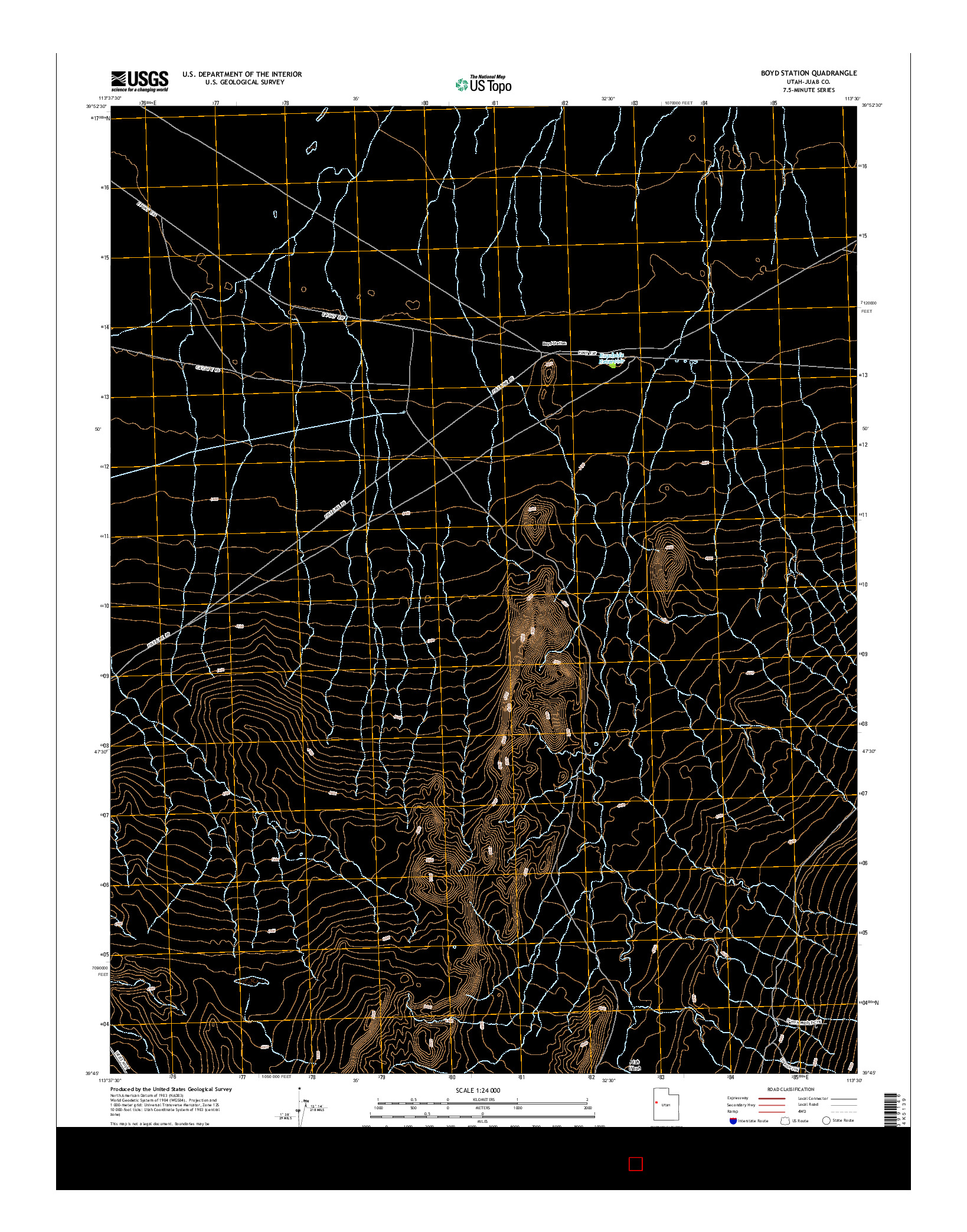 USGS US TOPO 7.5-MINUTE MAP FOR BOYD STATION, UT 2014