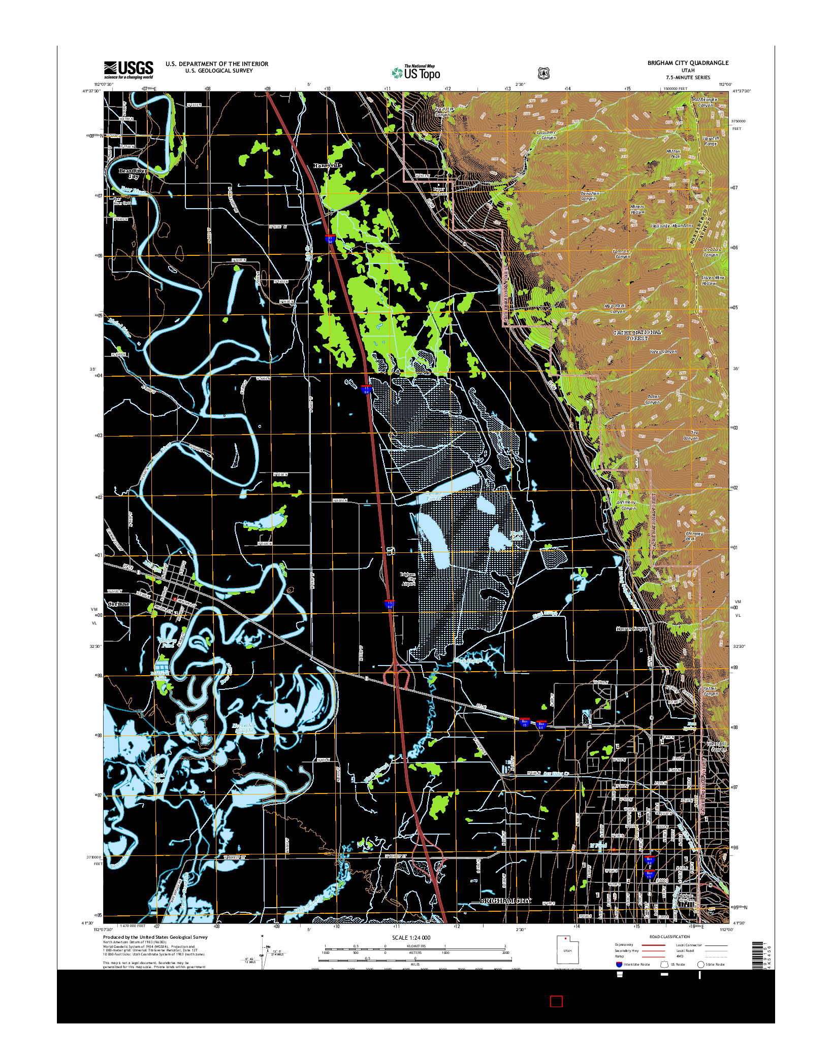 USGS US TOPO 7.5-MINUTE MAP FOR BRIGHAM CITY, UT 2014