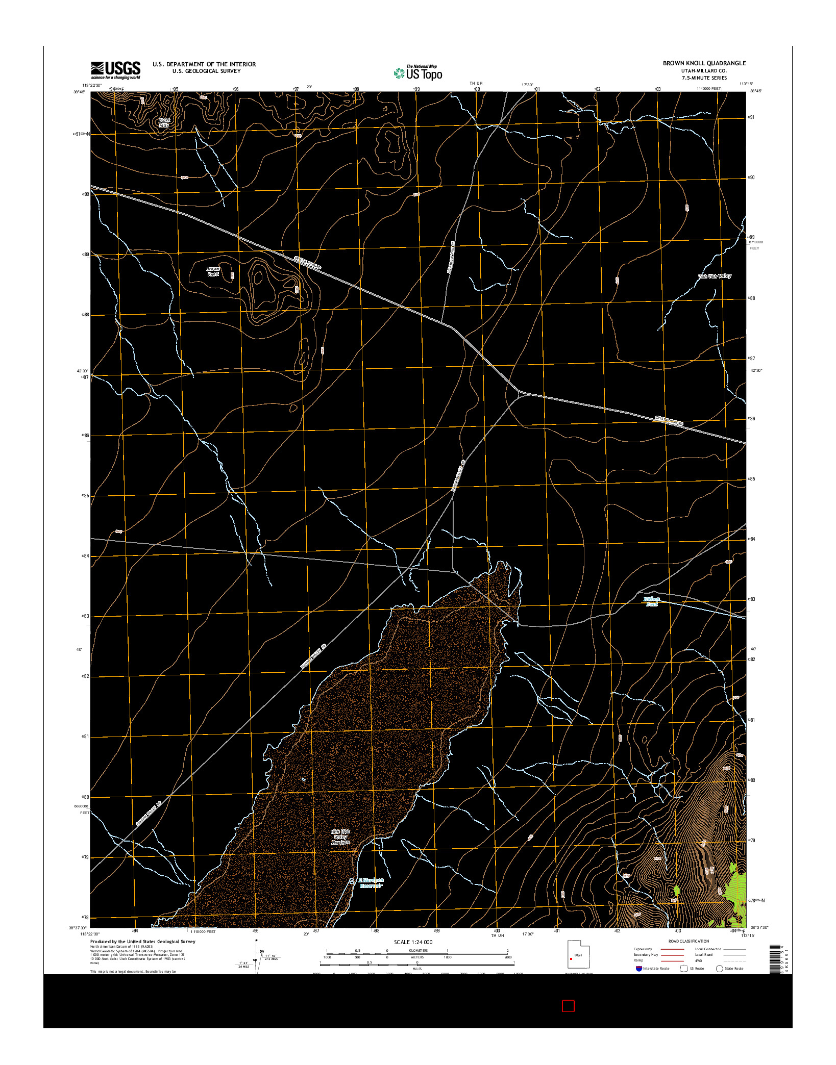 USGS US TOPO 7.5-MINUTE MAP FOR BROWN KNOLL, UT 2014