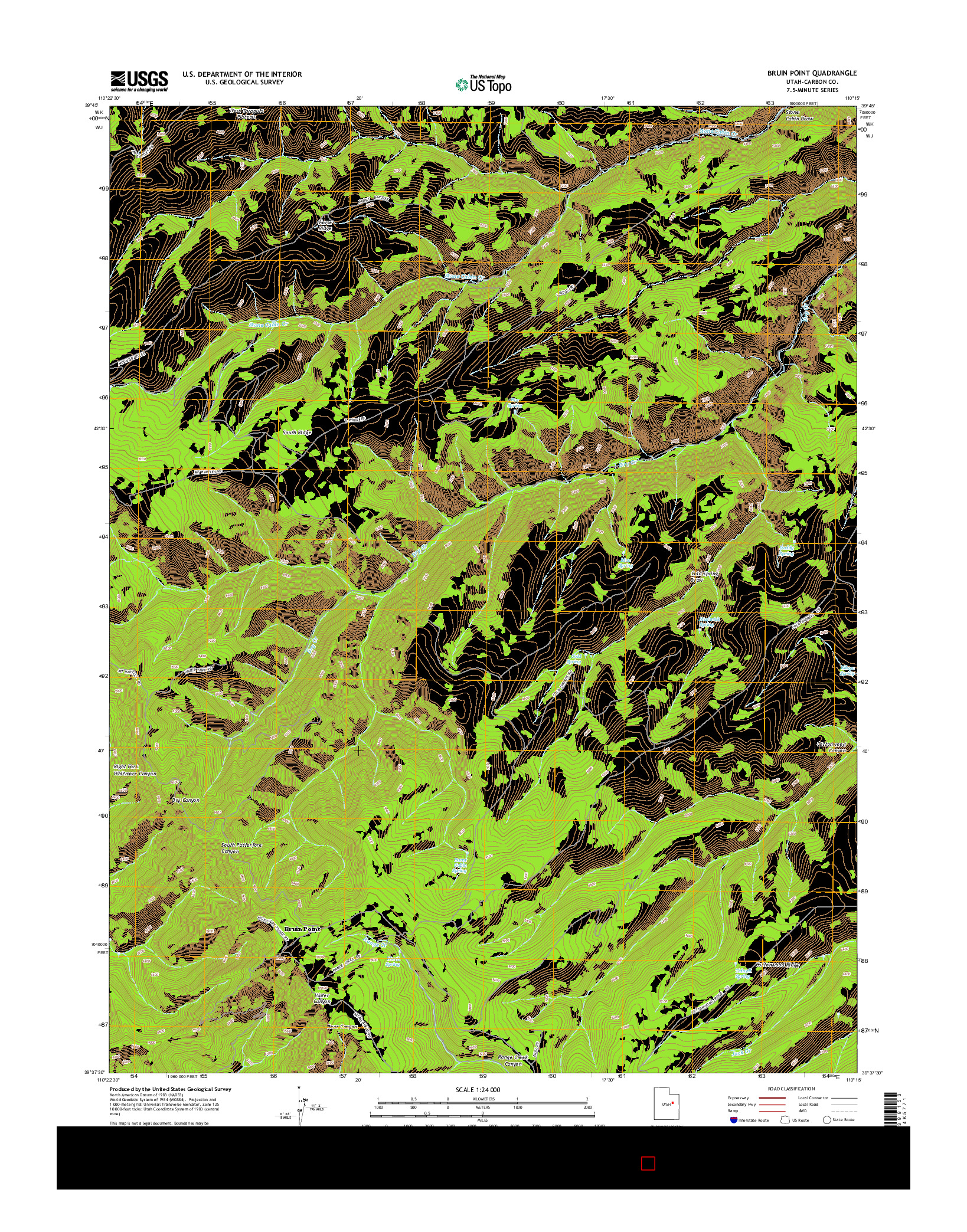 USGS US TOPO 7.5-MINUTE MAP FOR BRUIN POINT, UT 2014