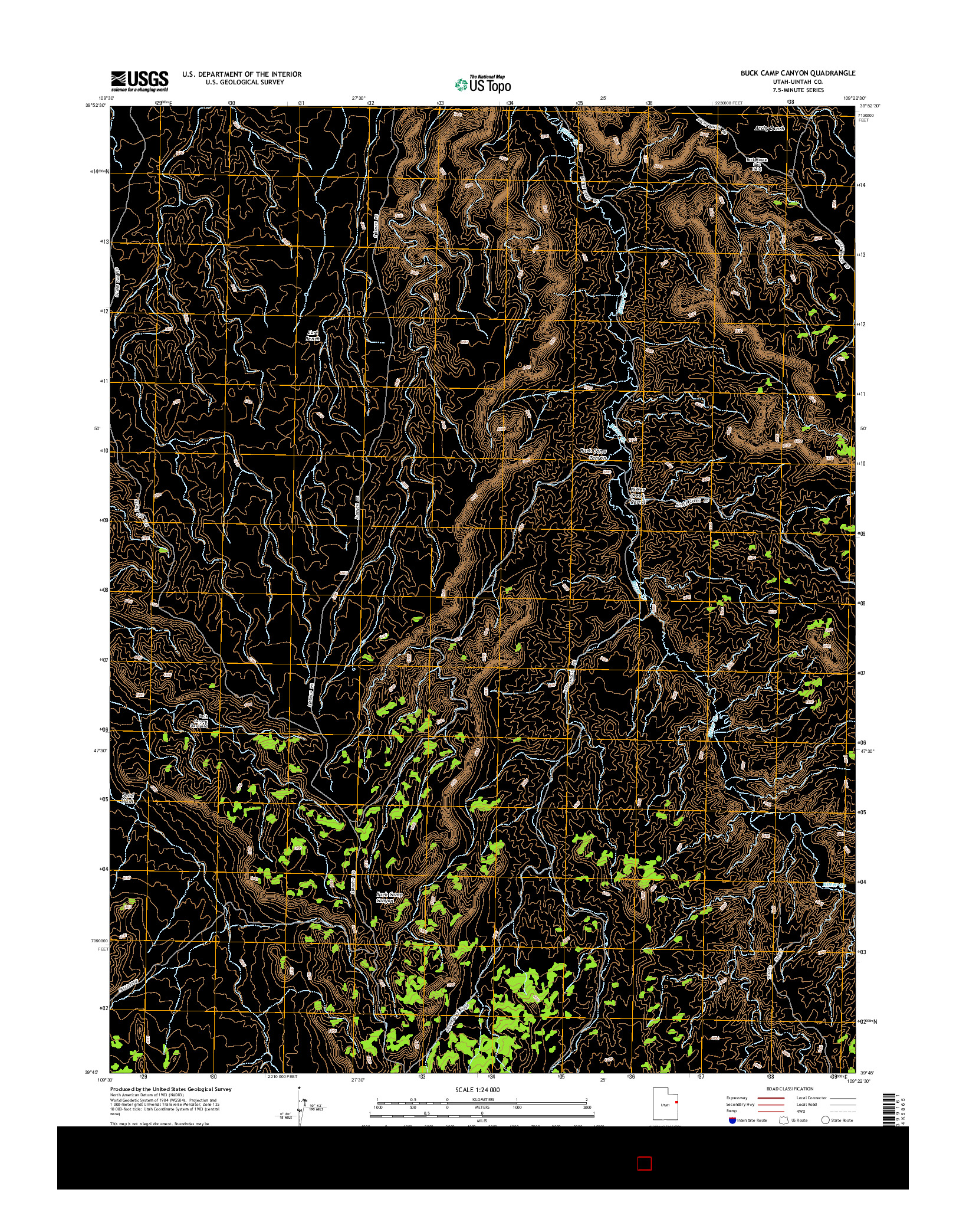 USGS US TOPO 7.5-MINUTE MAP FOR BUCK CAMP CANYON, UT 2014