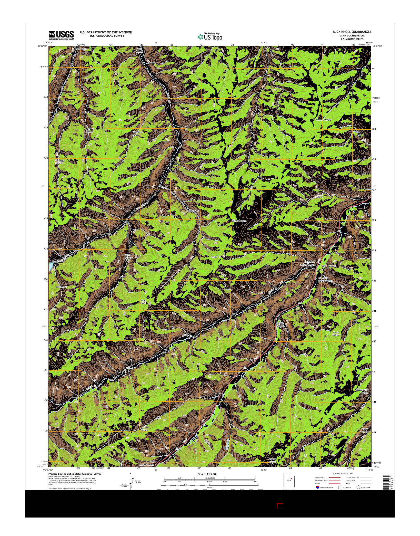 USGS US TOPO 7.5-MINUTE MAP FOR BUCK KNOLL, UT 2014