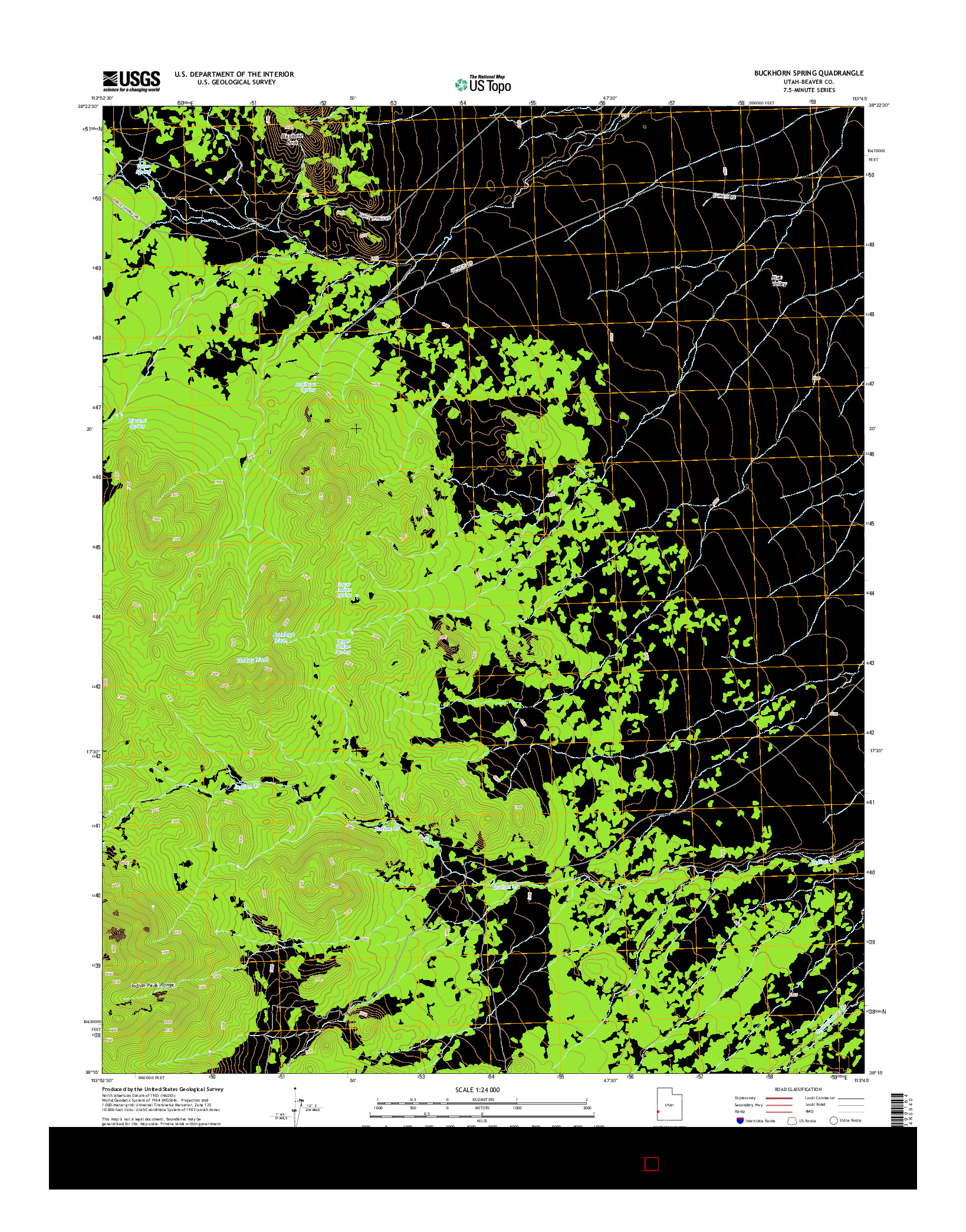 USGS US TOPO 7.5-MINUTE MAP FOR BUCKHORN SPRING, UT 2014