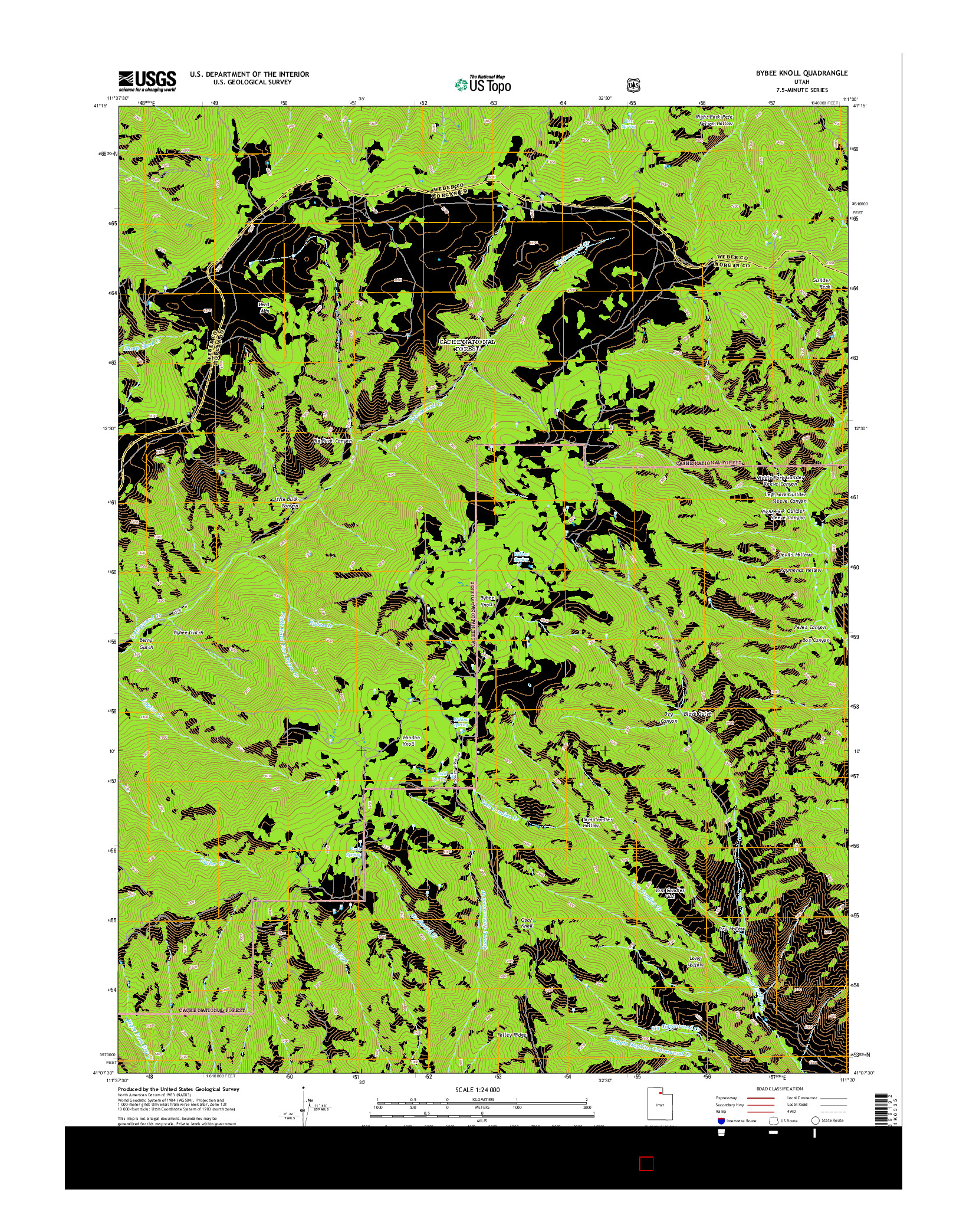 USGS US TOPO 7.5-MINUTE MAP FOR BYBEE KNOLL, UT 2014