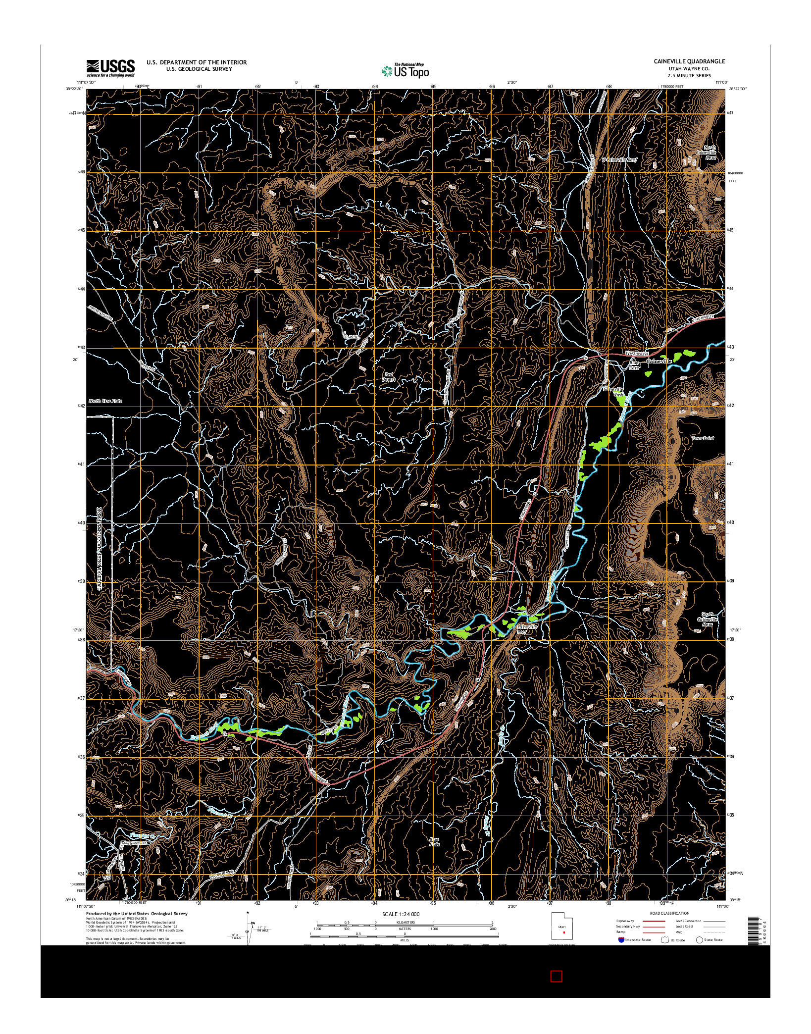 USGS US TOPO 7.5-MINUTE MAP FOR CAINEVILLE, UT 2014