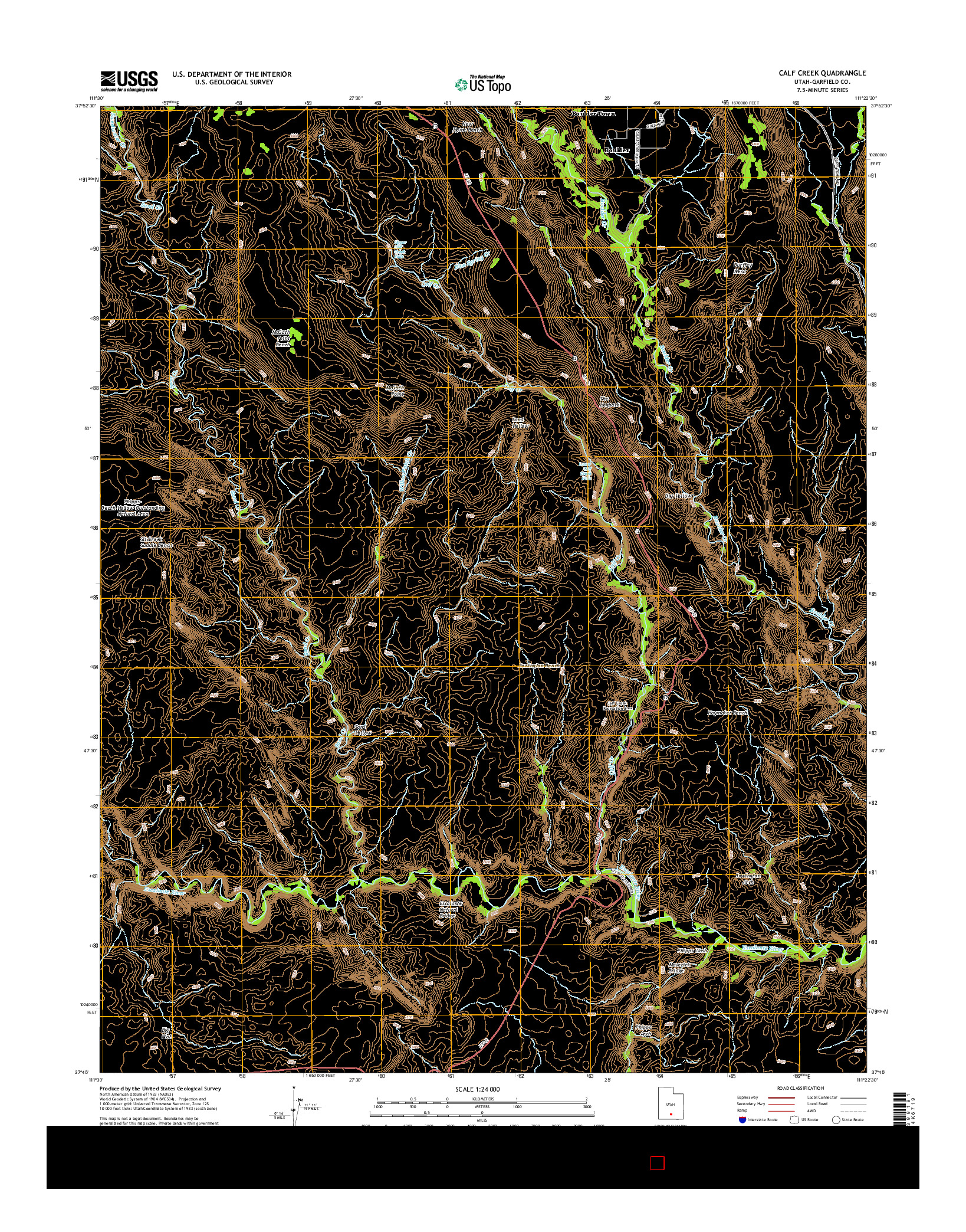 USGS US TOPO 7.5-MINUTE MAP FOR CALF CREEK, UT 2014