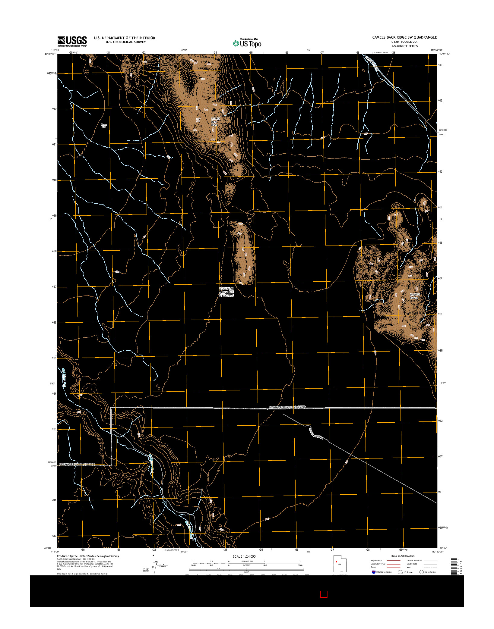 USGS US TOPO 7.5-MINUTE MAP FOR CAMELS BACK RIDGE SW, UT 2014