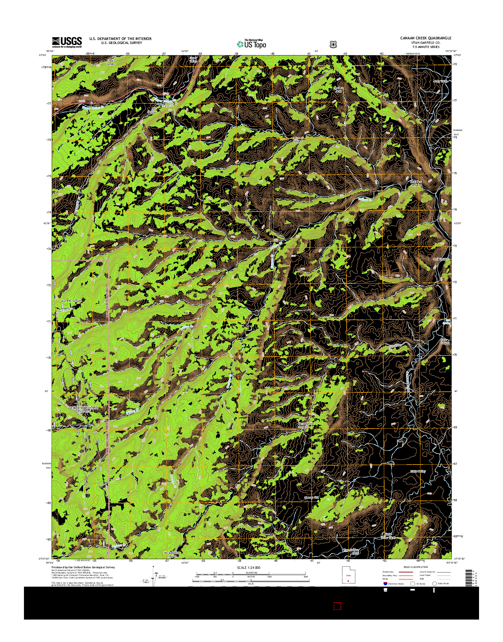 USGS US TOPO 7.5-MINUTE MAP FOR CANAAN CREEK, UT 2014