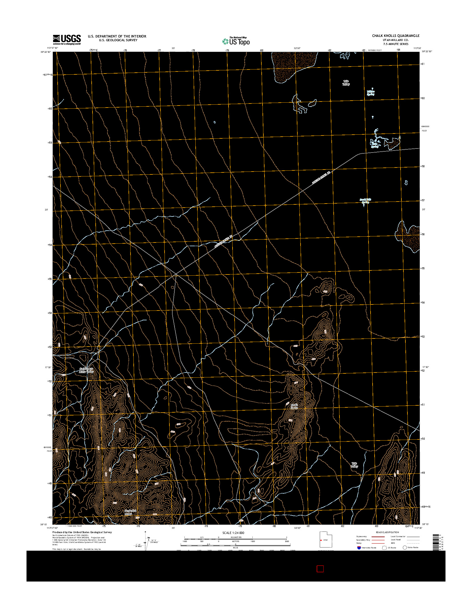 USGS US TOPO 7.5-MINUTE MAP FOR CHALK KNOLLS, UT 2014