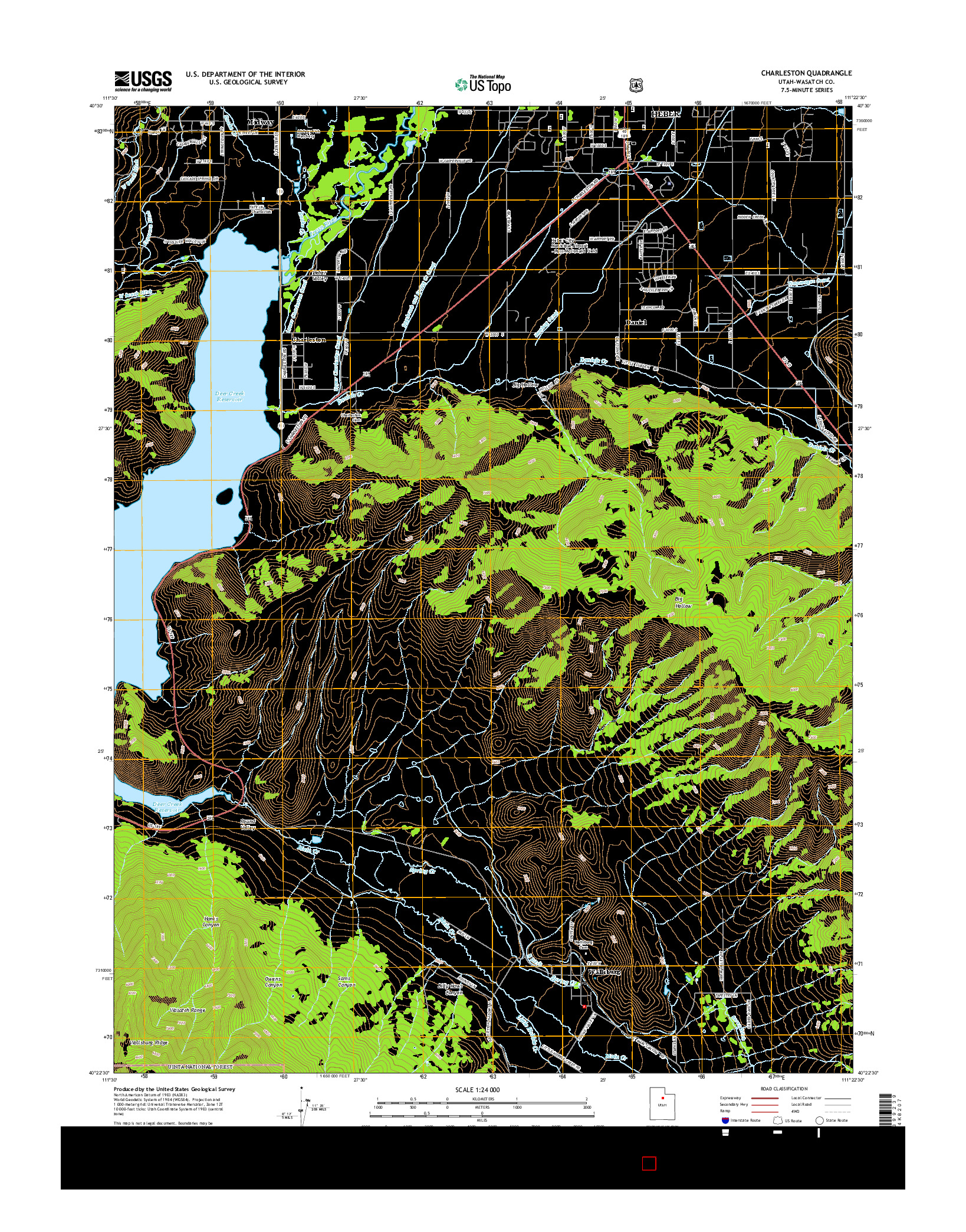 USGS US TOPO 7.5-MINUTE MAP FOR CHARLESTON, UT 2014