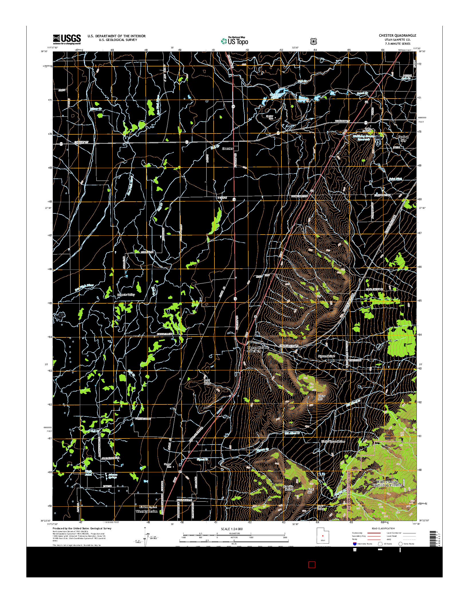 USGS US TOPO 7.5-MINUTE MAP FOR CHESTER, UT 2014