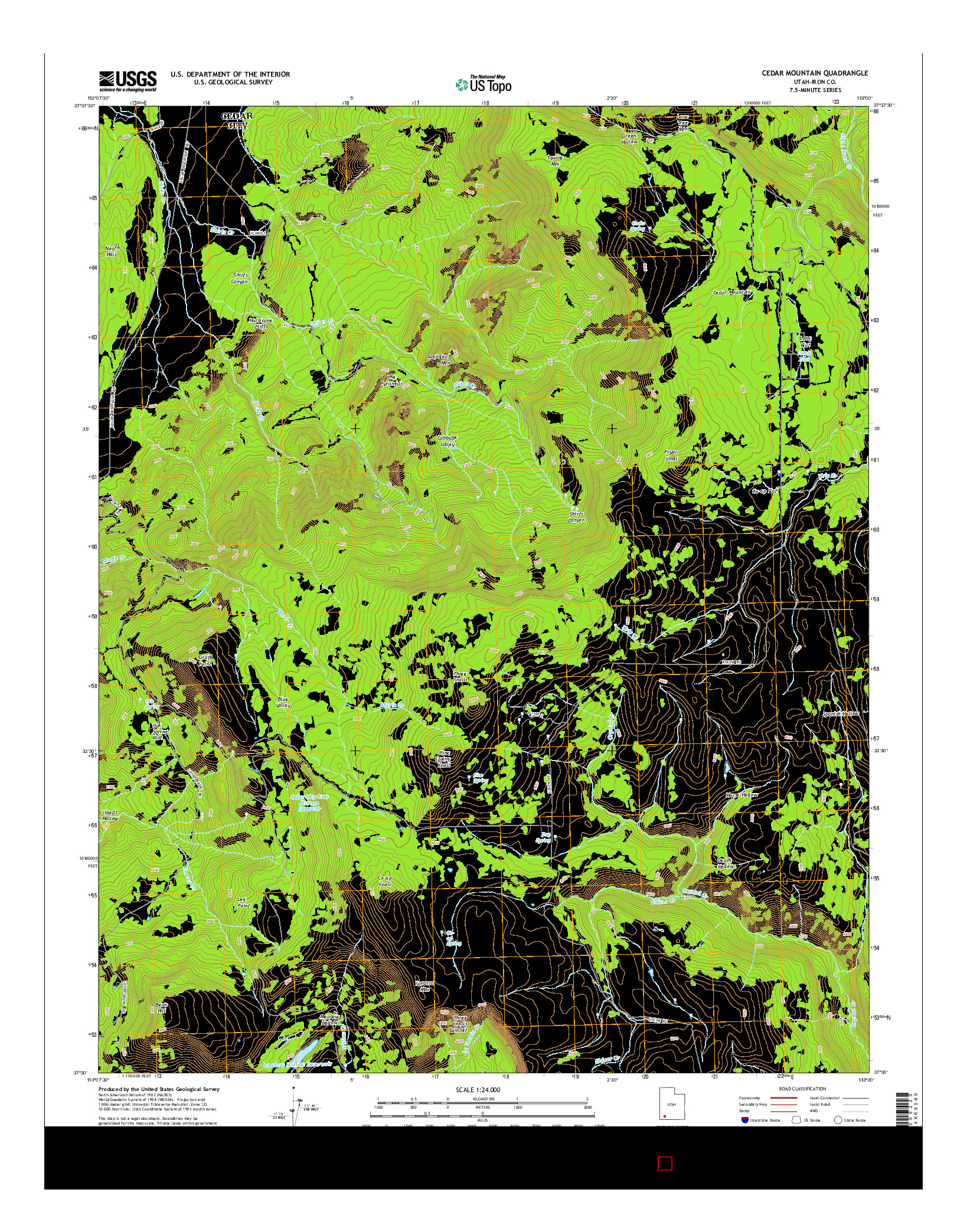 USGS US TOPO 7.5-MINUTE MAP FOR CEDAR MOUNTAIN, UT 2014