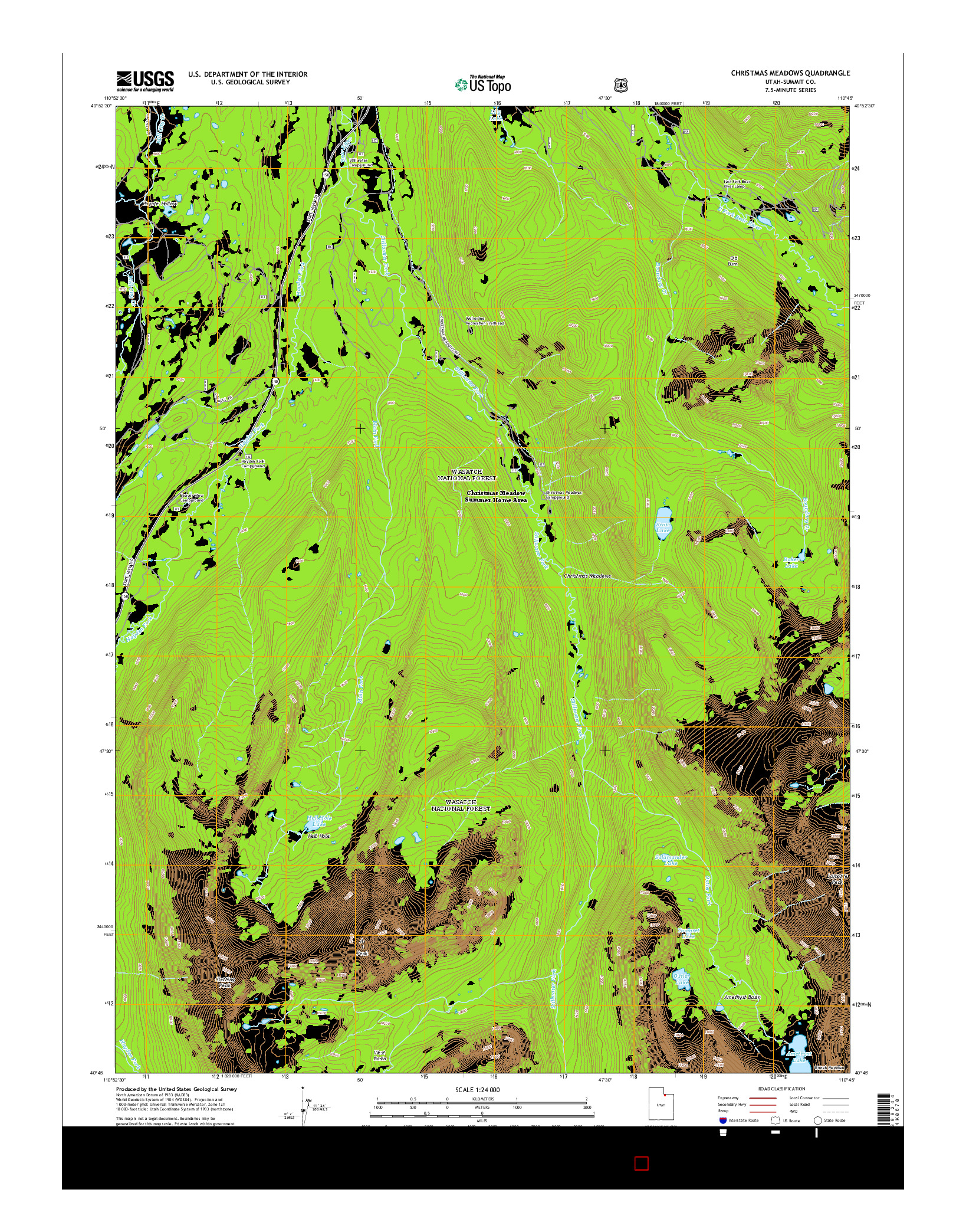 USGS US TOPO 7.5-MINUTE MAP FOR CHRISTMAS MEADOWS, UT 2014