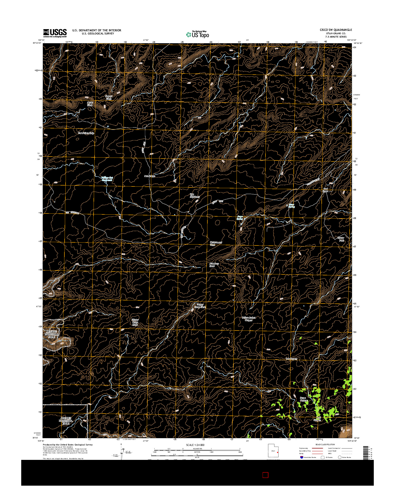 USGS US TOPO 7.5-MINUTE MAP FOR CISCO SW, UT 2014