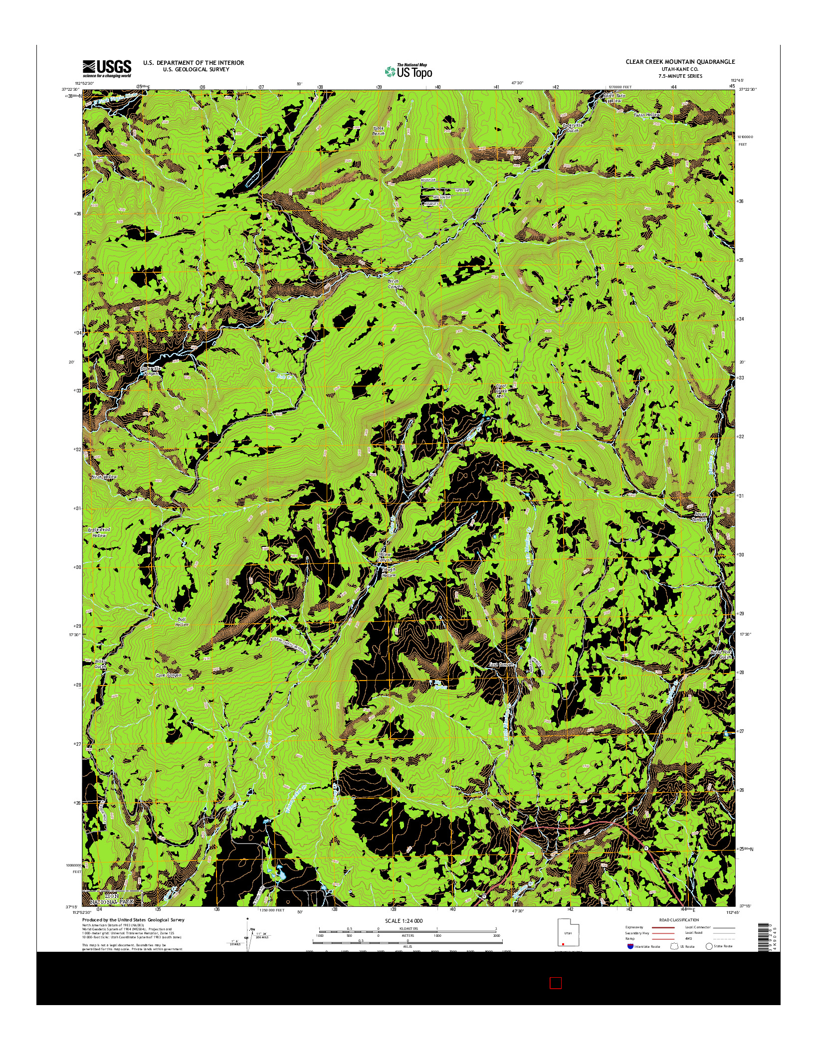 USGS US TOPO 7.5-MINUTE MAP FOR CLEAR CREEK MOUNTAIN, UT 2014