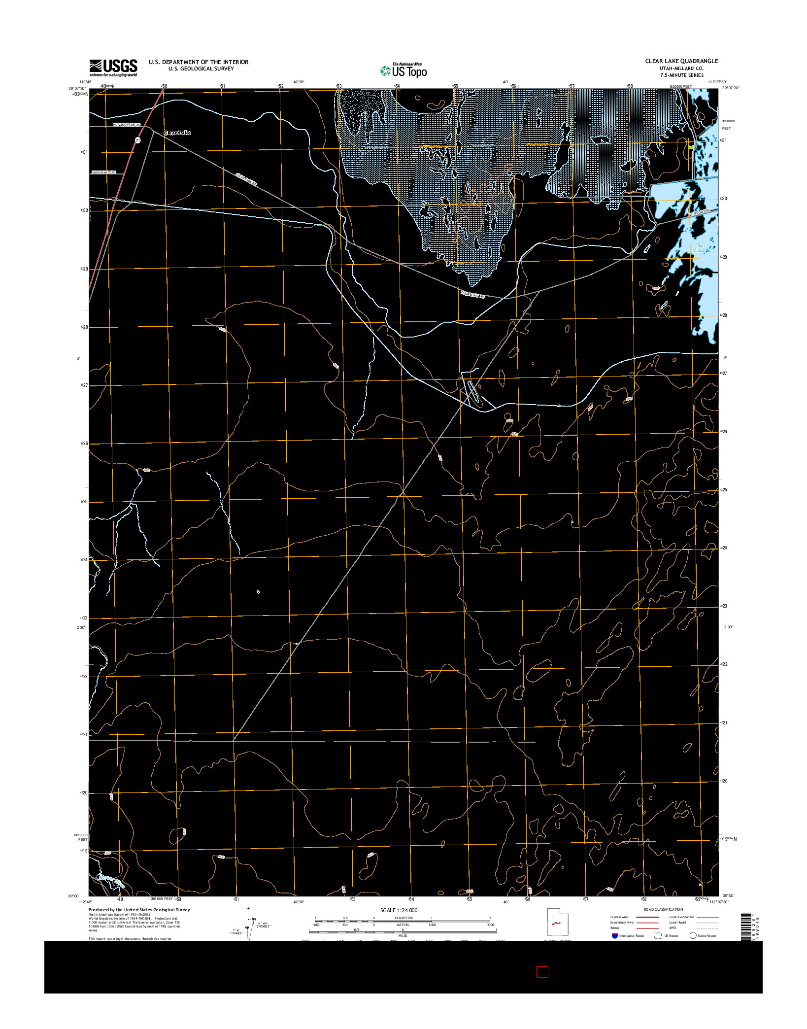 USGS US TOPO 7.5-MINUTE MAP FOR CLEAR LAKE, UT 2014