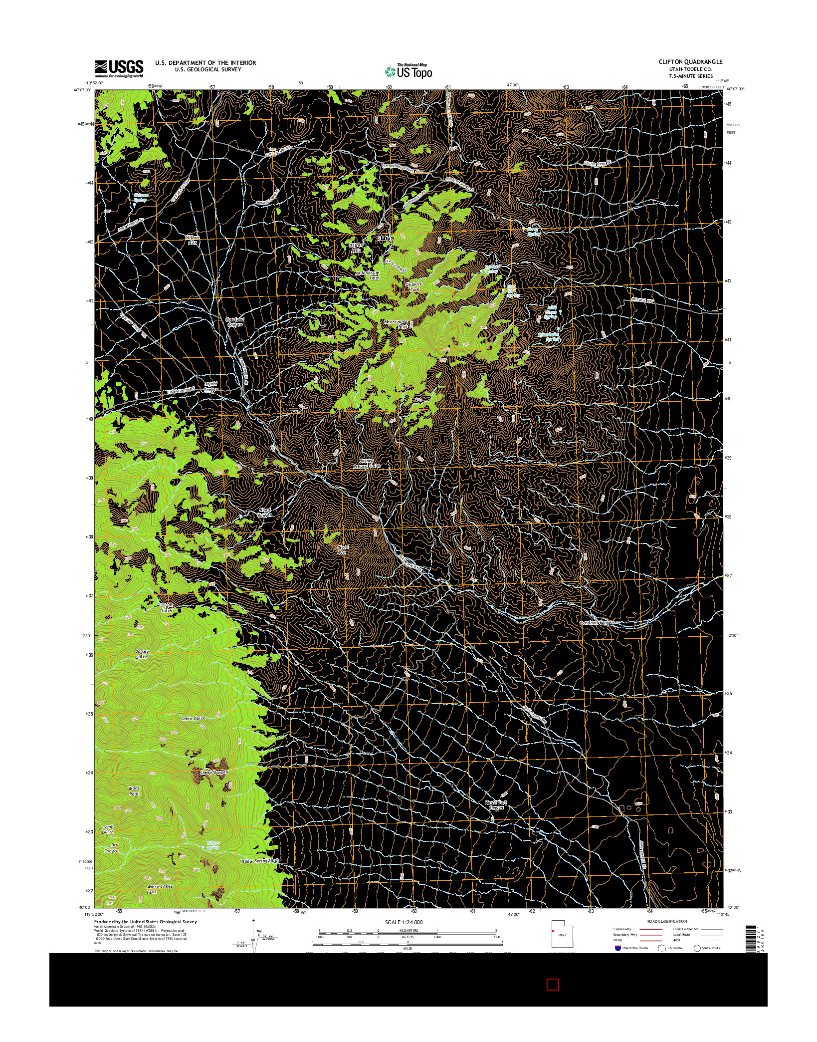 USGS US TOPO 7.5-MINUTE MAP FOR CLIFTON, UT 2014