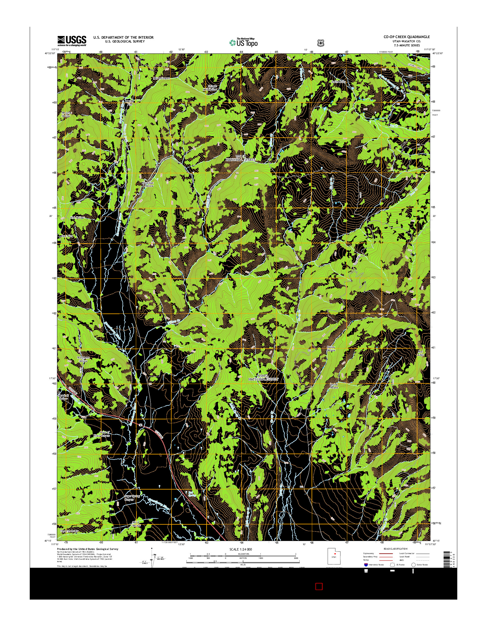 USGS US TOPO 7.5-MINUTE MAP FOR CO-OP CREEK, UT 2014