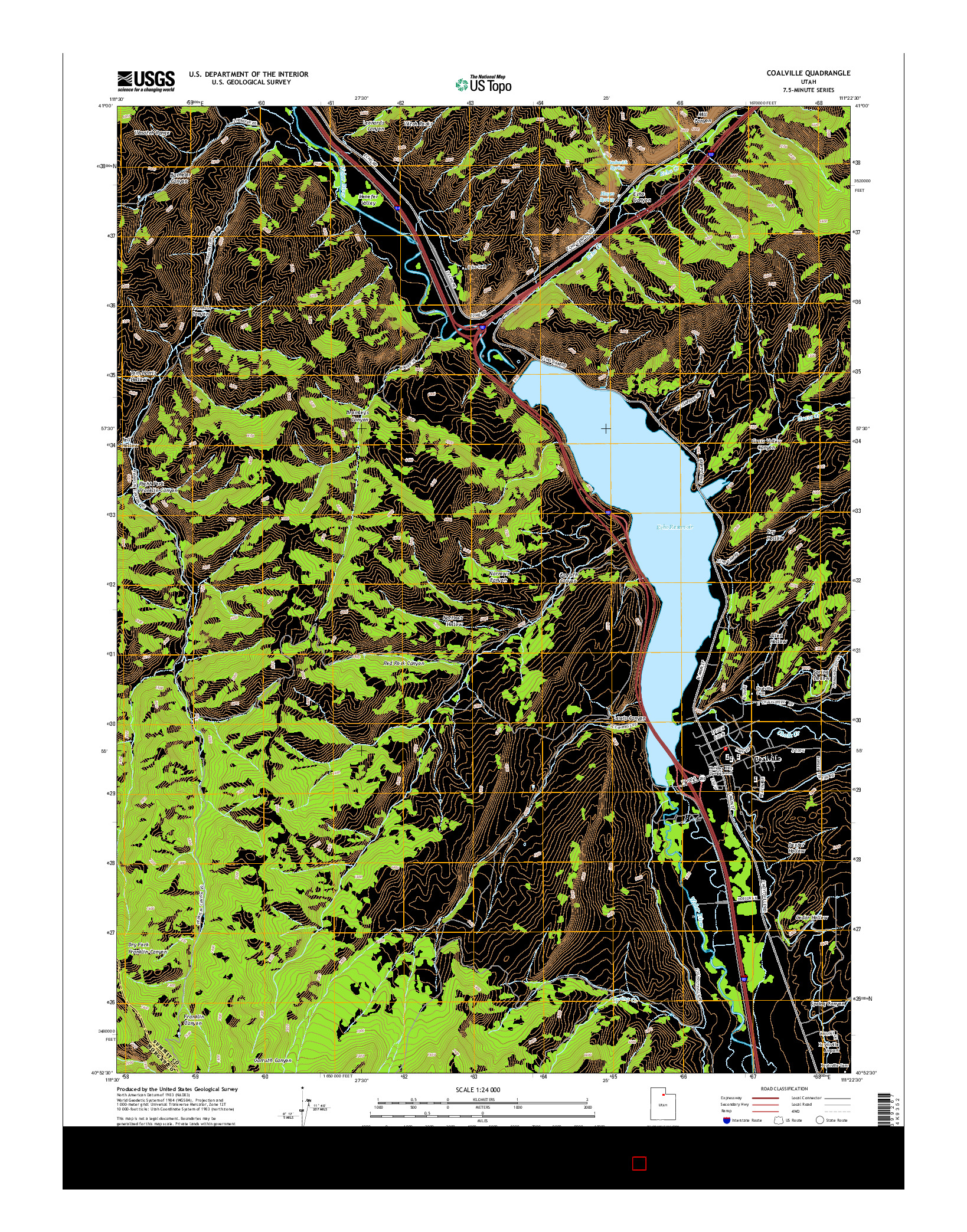 USGS US TOPO 7.5-MINUTE MAP FOR COALVILLE, UT 2014