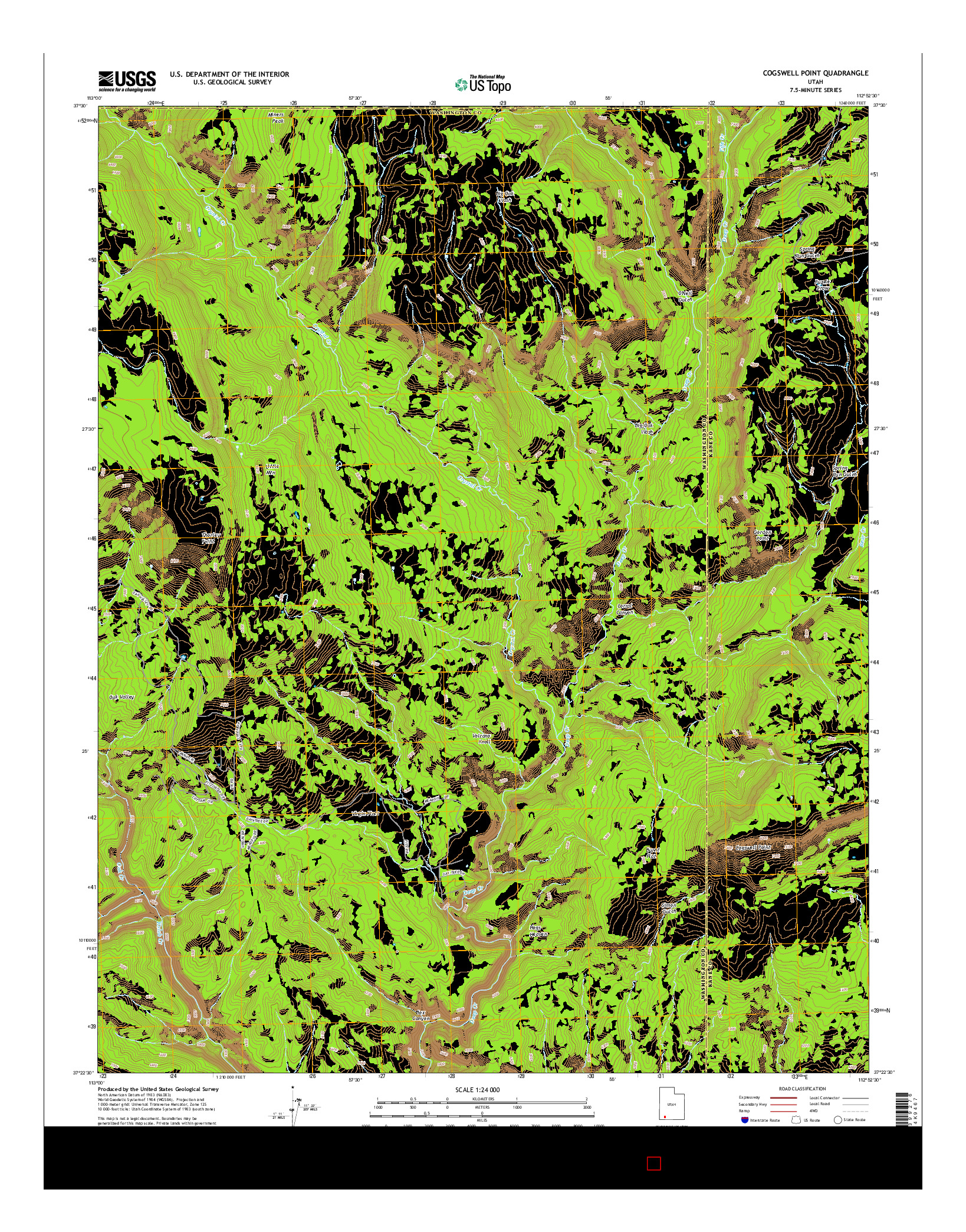 USGS US TOPO 7.5-MINUTE MAP FOR COGSWELL POINT, UT 2014