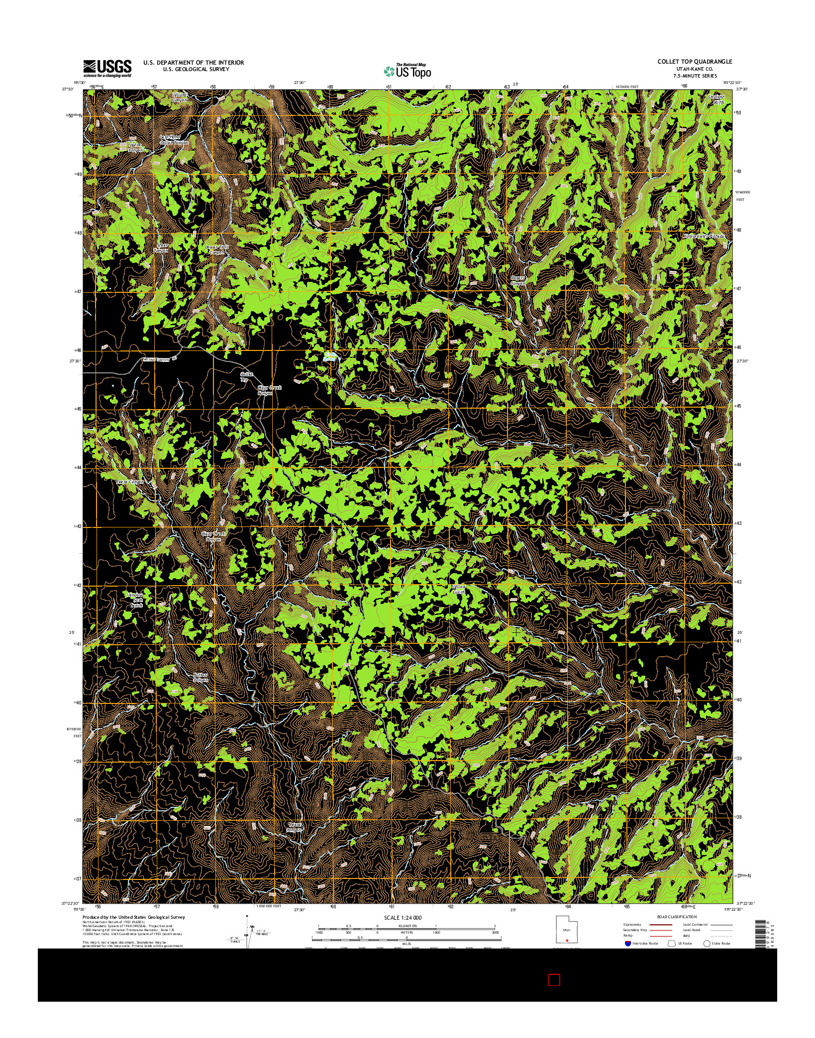 USGS US TOPO 7.5-MINUTE MAP FOR COLLET TOP, UT 2014