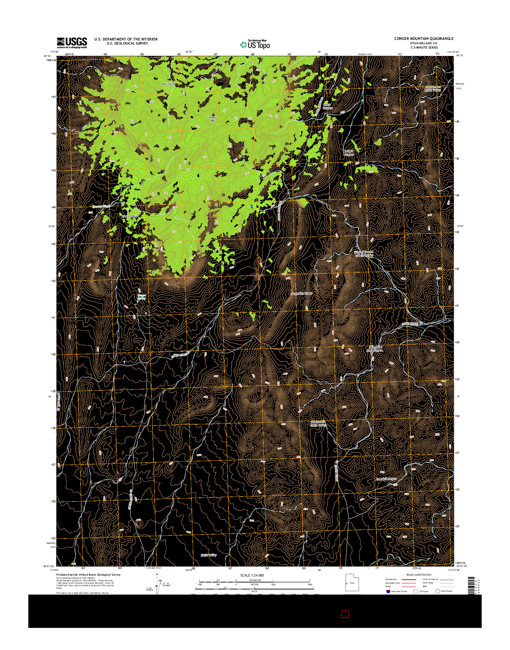 USGS US TOPO 7.5-MINUTE MAP FOR CONGER MOUNTAIN, UT 2014