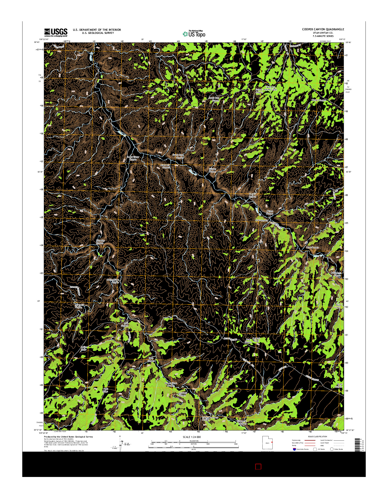 USGS US TOPO 7.5-MINUTE MAP FOR COOPER CANYON, UT 2014