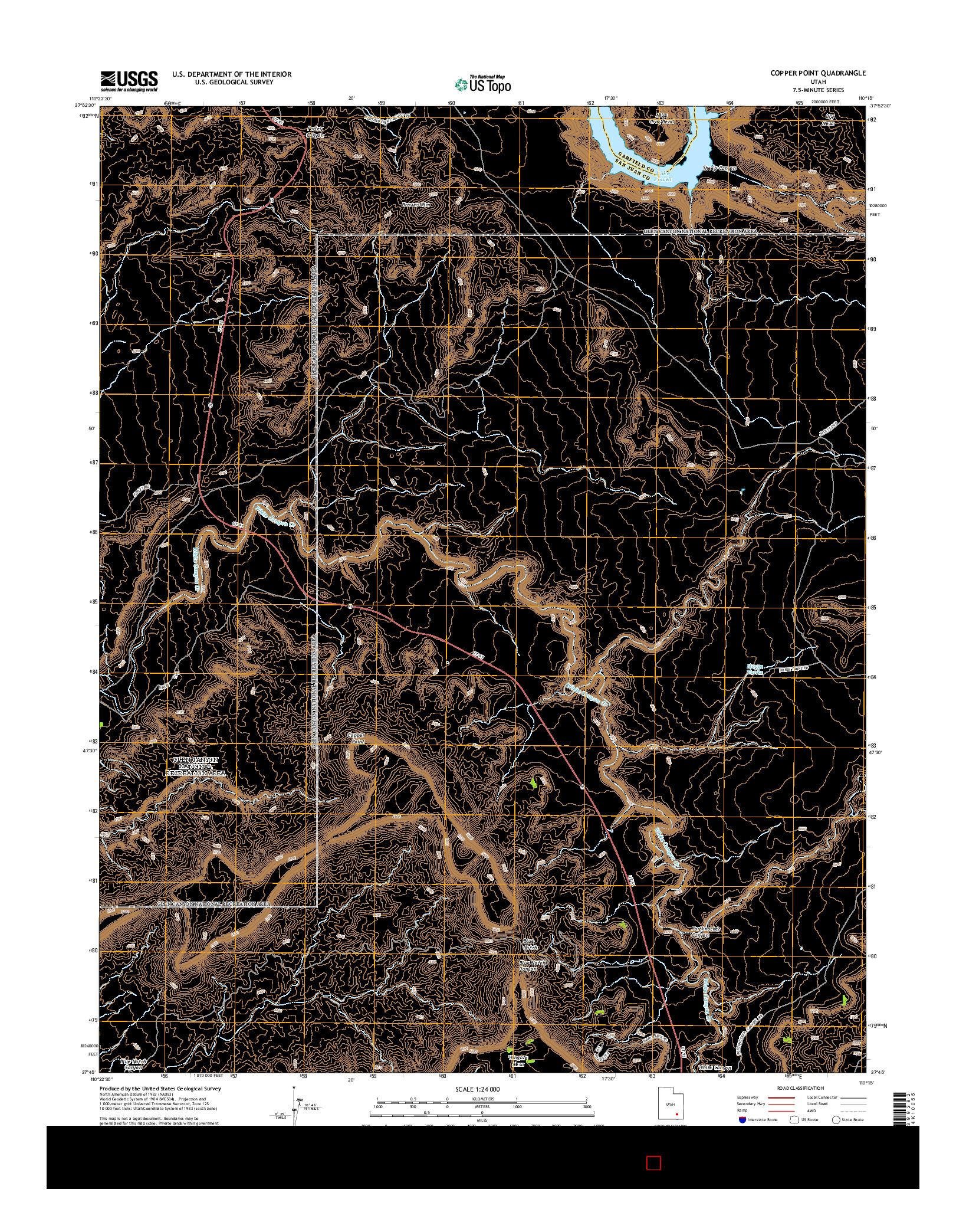 USGS US TOPO 7.5-MINUTE MAP FOR COPPER POINT, UT 2014